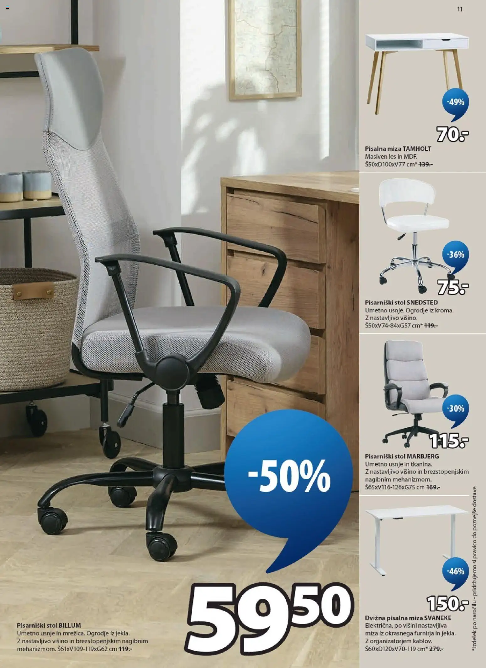 Novi JYSK katalog ponudbe – veljaven od 03.06.2026 | Stran: 11 | Izdelki: Pisalna miza, Miza, Stol