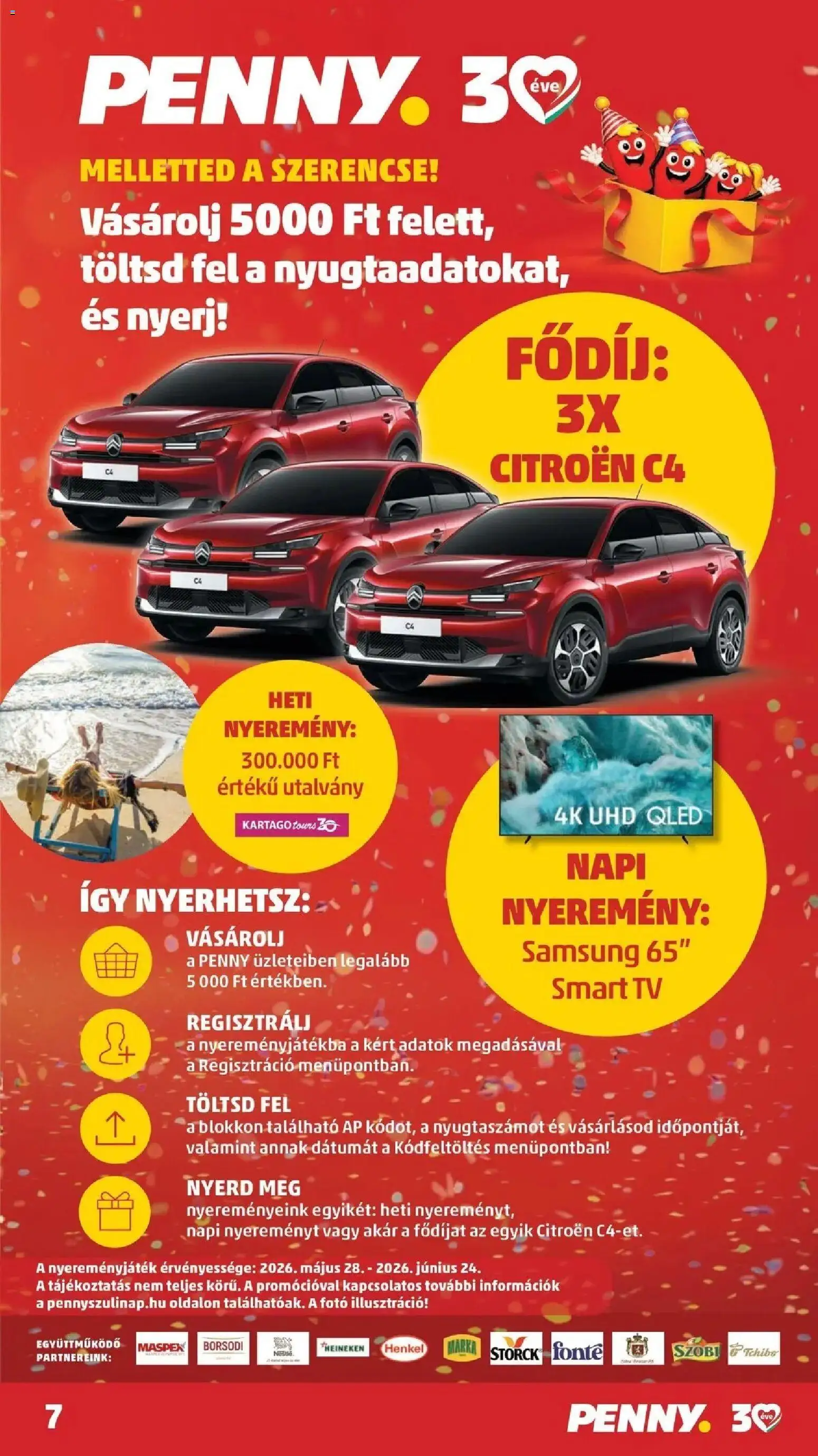 PENNY akciós ujság - amely érvényes a következő dátumtól: 11.06.2026 | Oldal: 7 | Termékek: Heineken, TV, Smart tv, Samsung