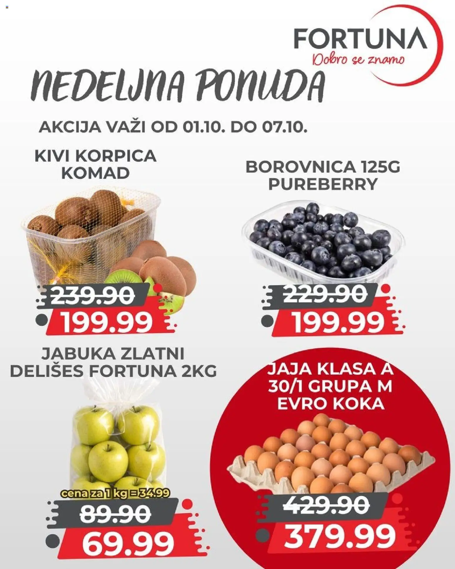 Fortuna Market katalog - važi od 01.10.2026 | Strana: 4 | Proizvode: Kivi, Borovnica, Jaja