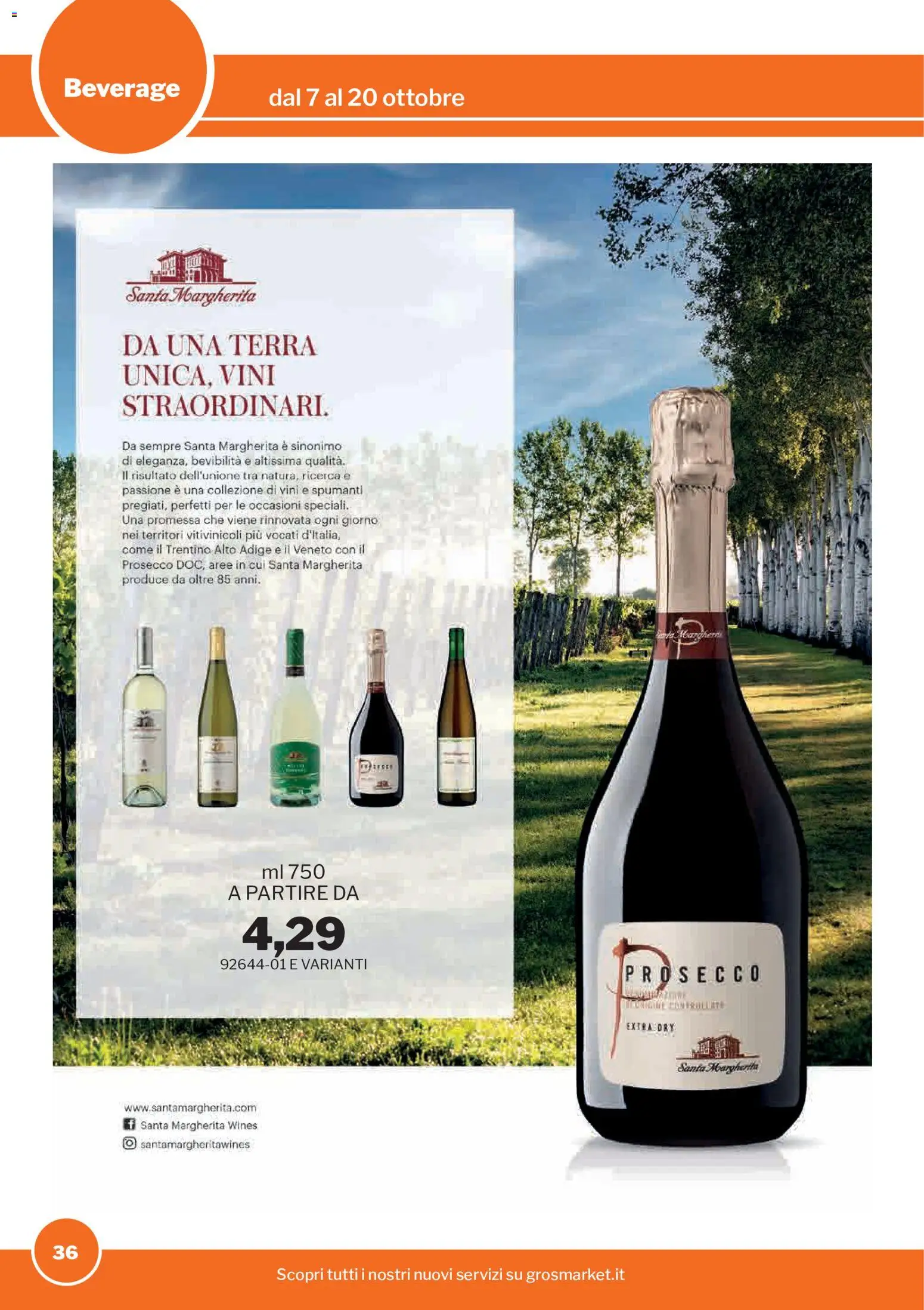 Volantino Sogegross del 07/10/2026 | Pagina: 36 | Prodotti: Prosecco, Terra