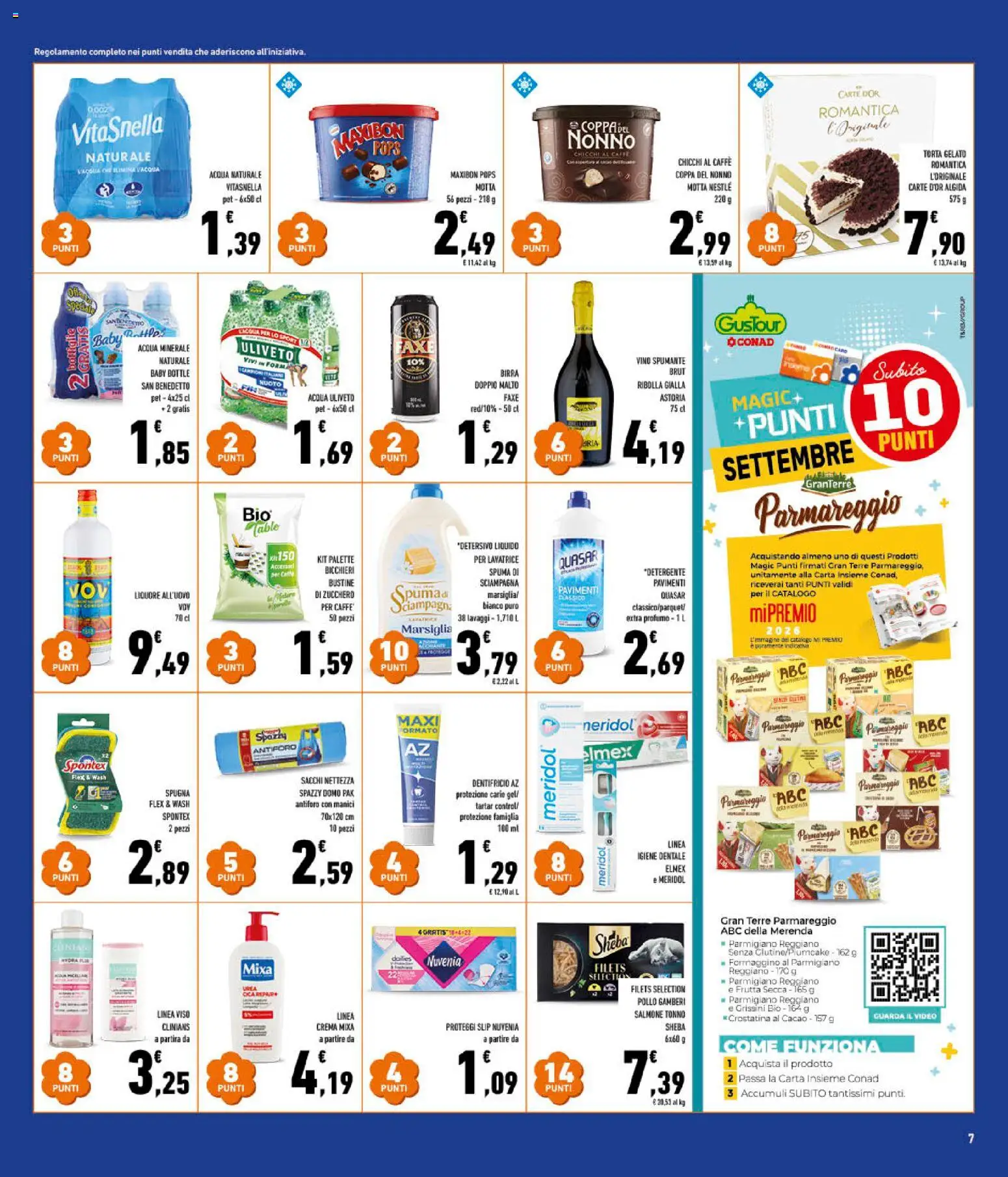 Volantino Conad del 16/09/2026 | Pagina: 7 | Prodotti: Birra, Lavatrice, Spumante, Parmigiano