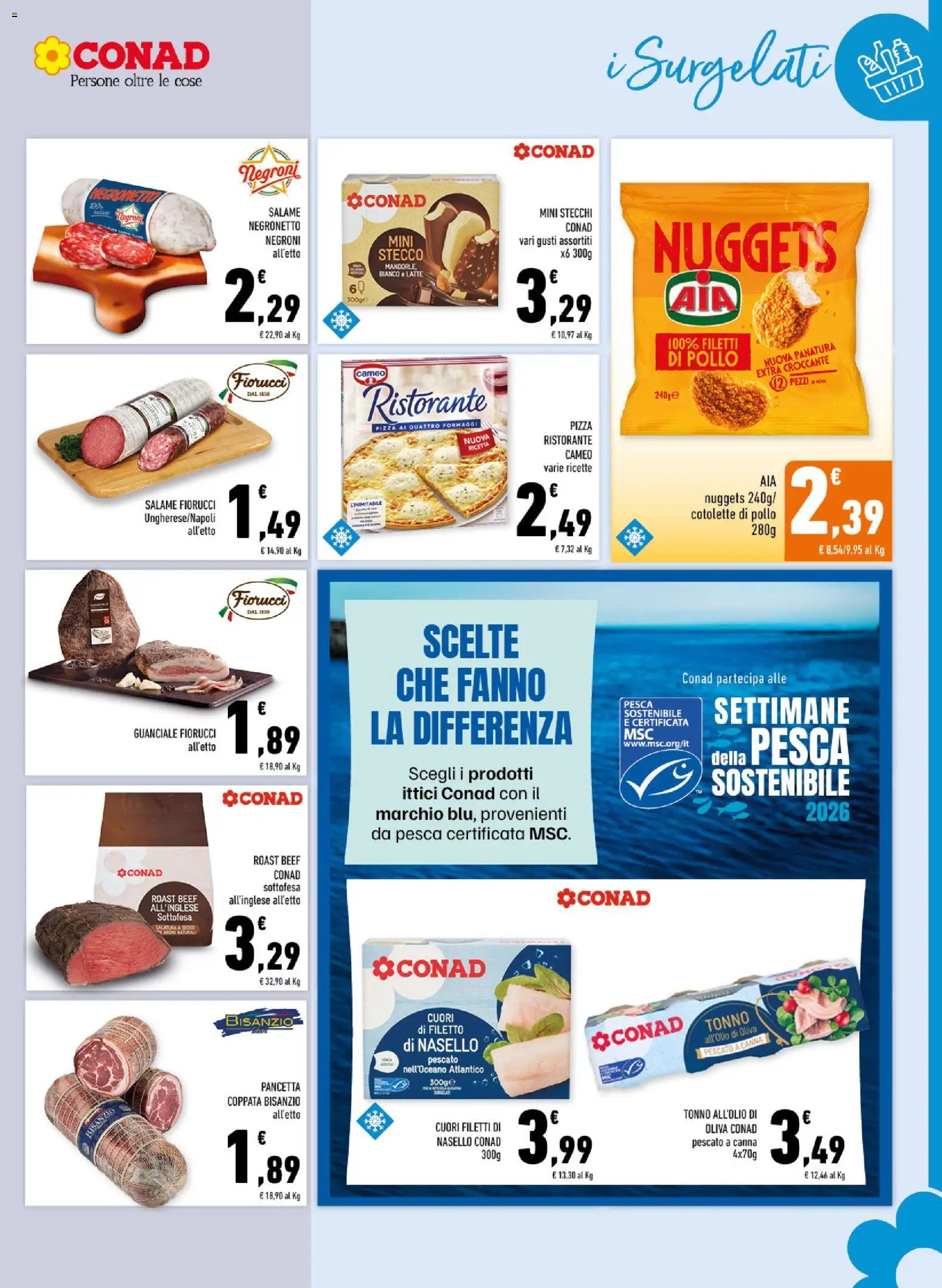 Volantino Conad del 08/10/2026 | Pagina: 9 | Prodotti: Salame, Pizza, Pollo, Olive