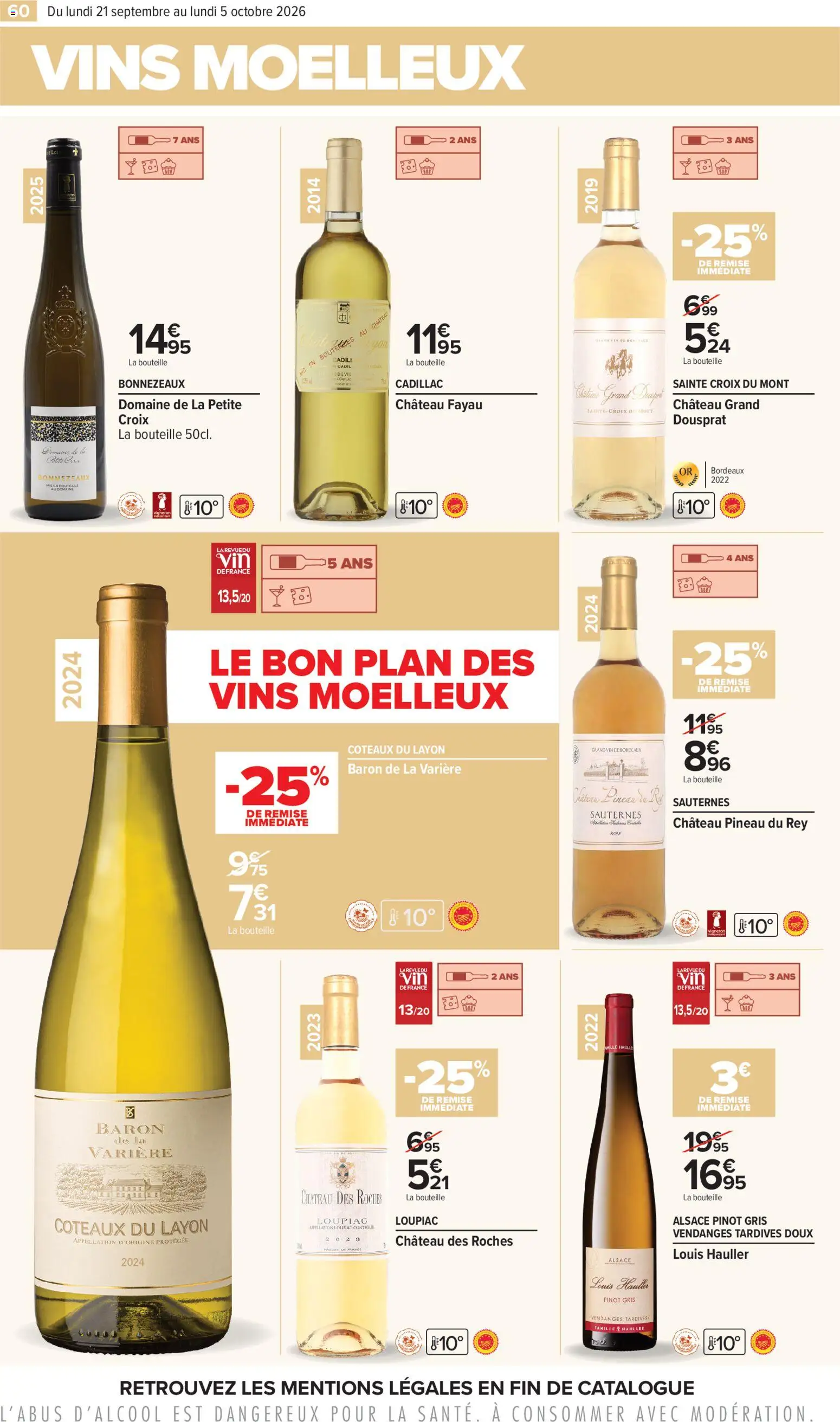 {H1} | Page: 60 | Produits: Pinot gris, Bouteille, Alsace pinot gris, Coteaux du layon