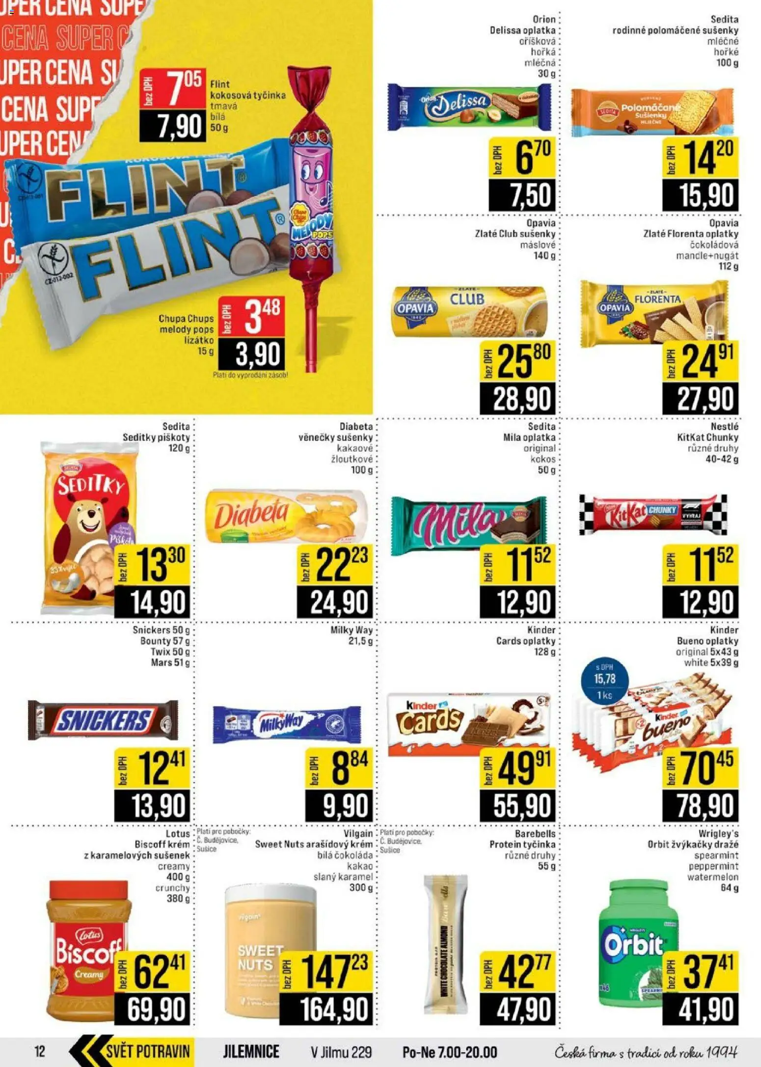 Jip leták - Cash & Carry od 22.04.2026 | Strana: 12 | Produkty: Čokoláda, Krém, Bílá čokoláda, Oplatky