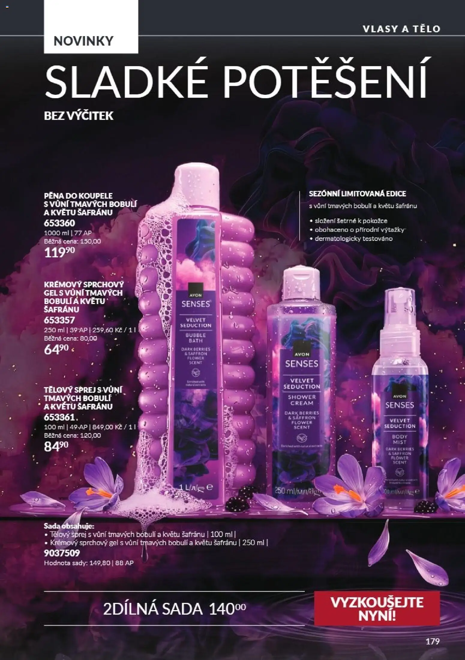 Avon Katalog 10/2026 od 01.10.2026 | Strana: 179 | Produkty: Sprchový gel, Velvet, Pěna, Body