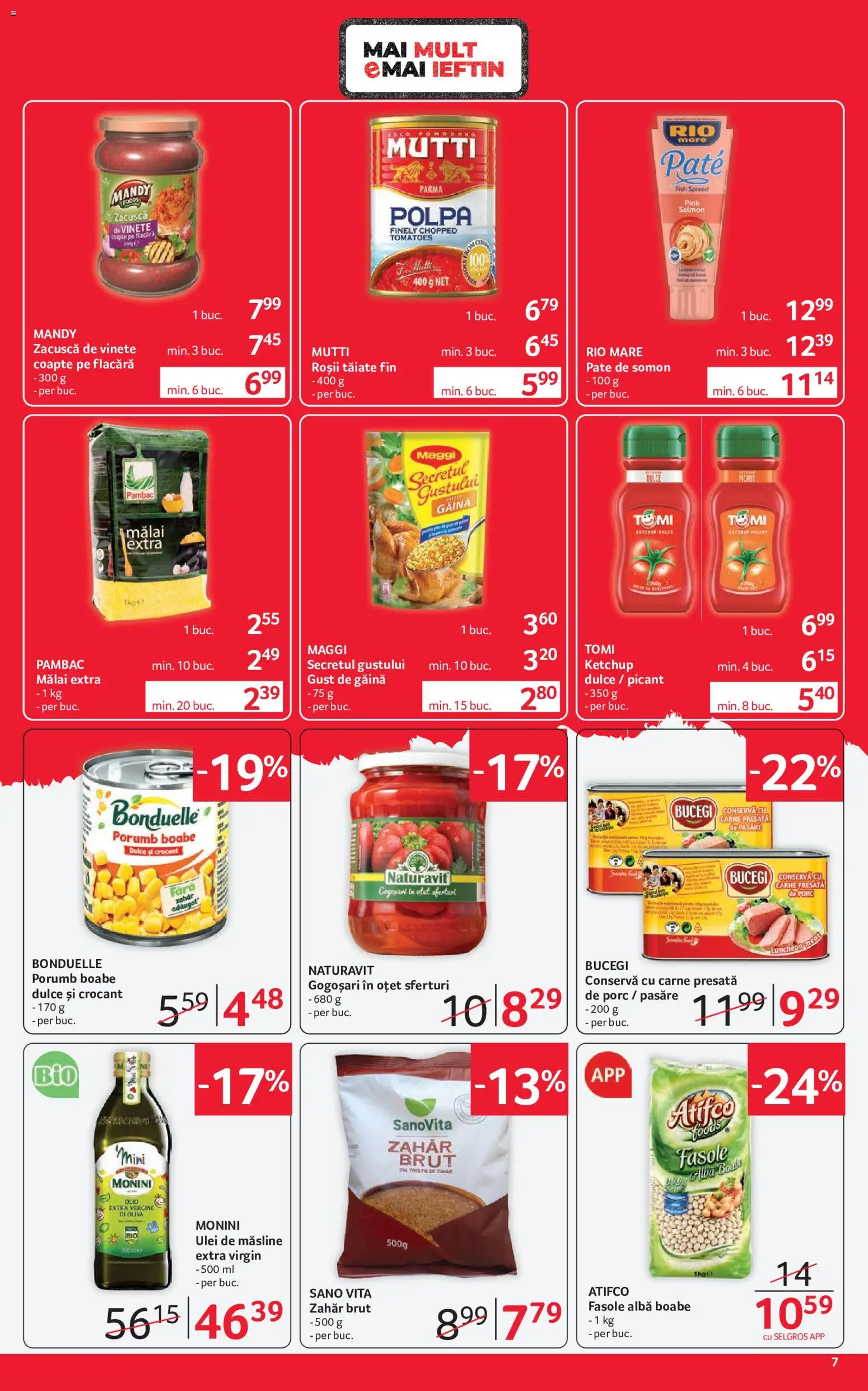 Noul catalog Selgros – valabil de la 24.07.2026 | Pagină: 7 | Produse: Pate, Mălai, Porumb, Zacuscă