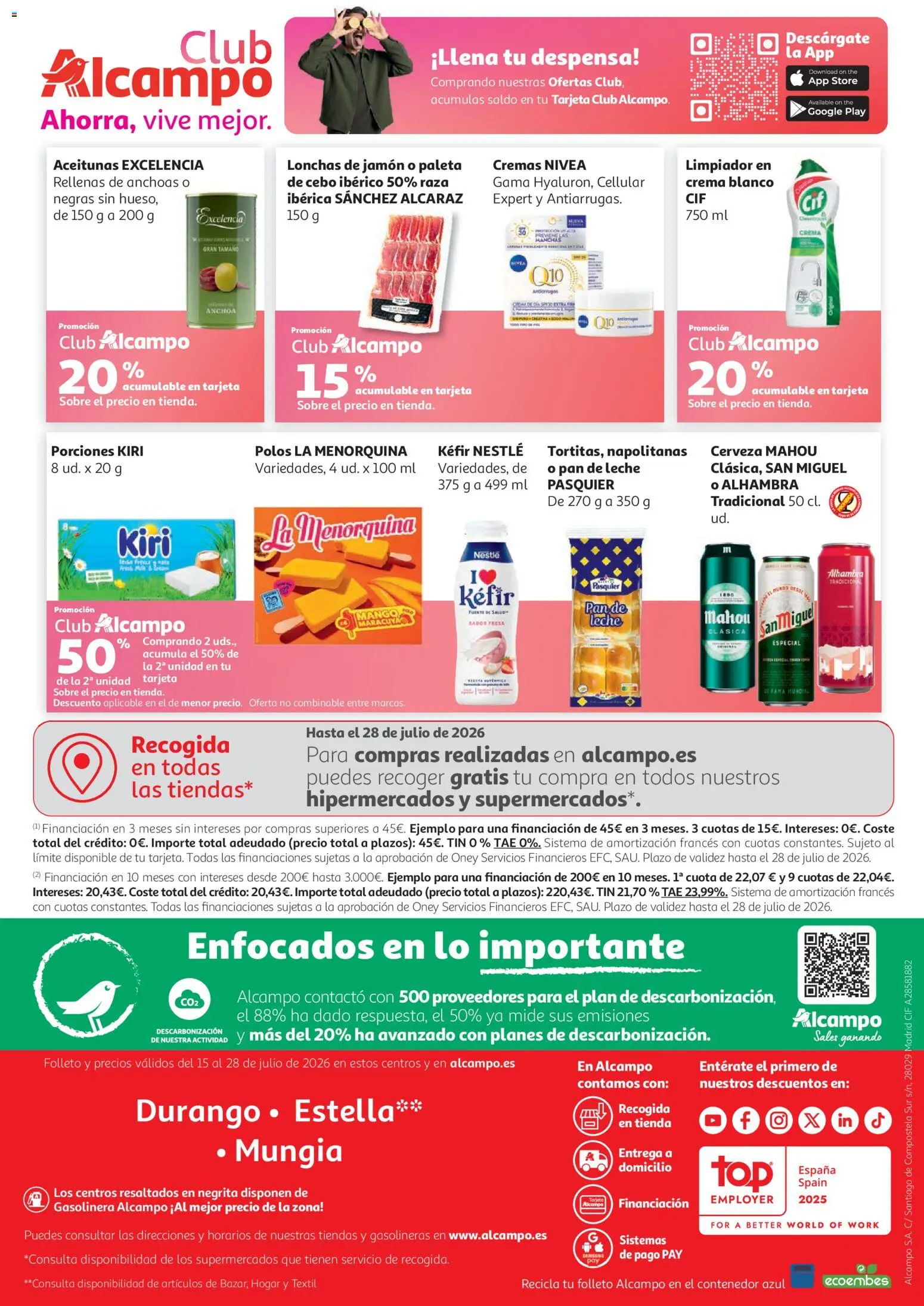 Alcampo Superstore Litoral │ válido desde el 15/07/2026 | Página: 12 | Productos: Leche, Pan, Jamón, Pan de leche