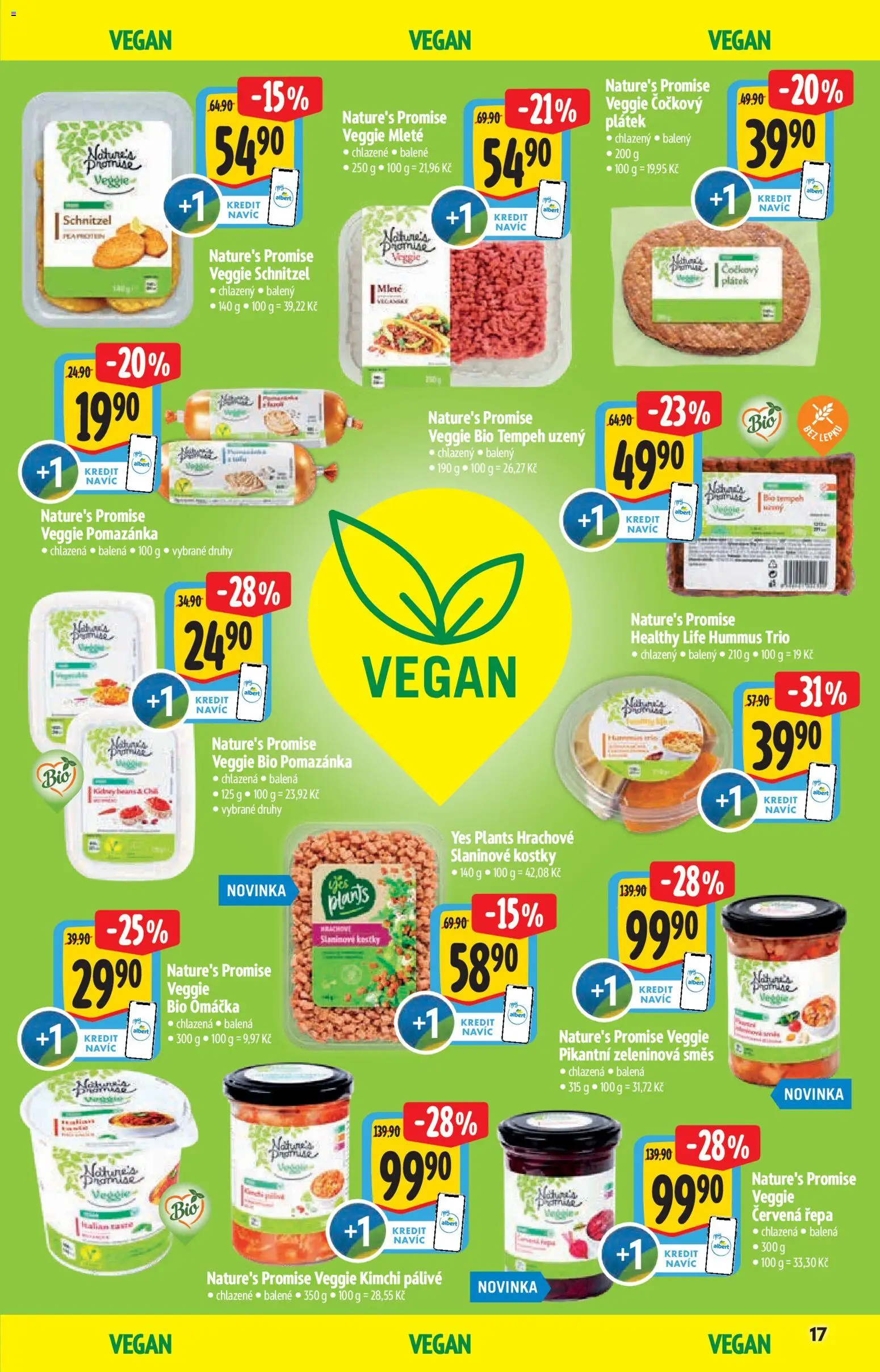 Albert katalog - Hypermarket od 15.07.2026 | Strana: 17 | Produkty: Veggie, Vegan, Tempeh, Pomazánka