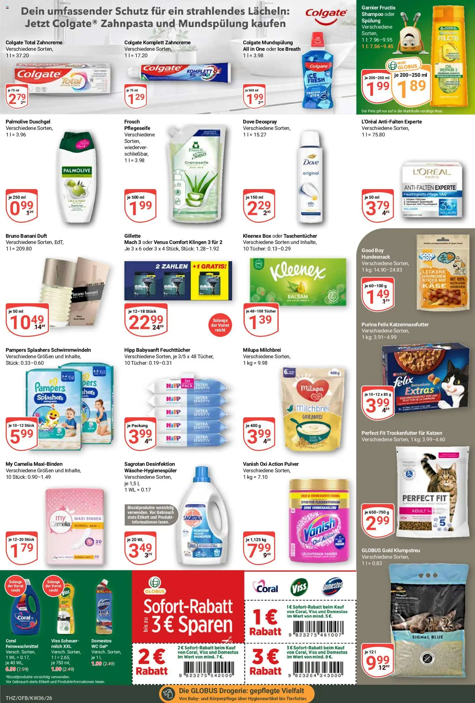 Globus Prospekt Theißen – gültig ab 31.08.2026 | Seite: 20 | Produkte: Hahnchen, Milch, Box, Zahnpasta