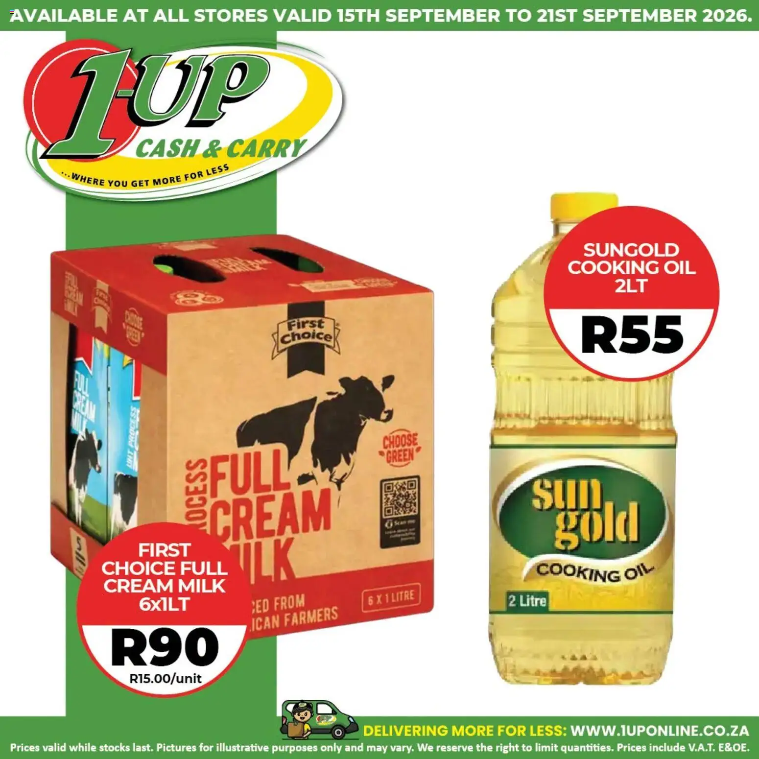 New 1UP Cash & Carry catalogue – valid from 15/09/2026 | Page: 3 | Products: Milk, Oil, Cream