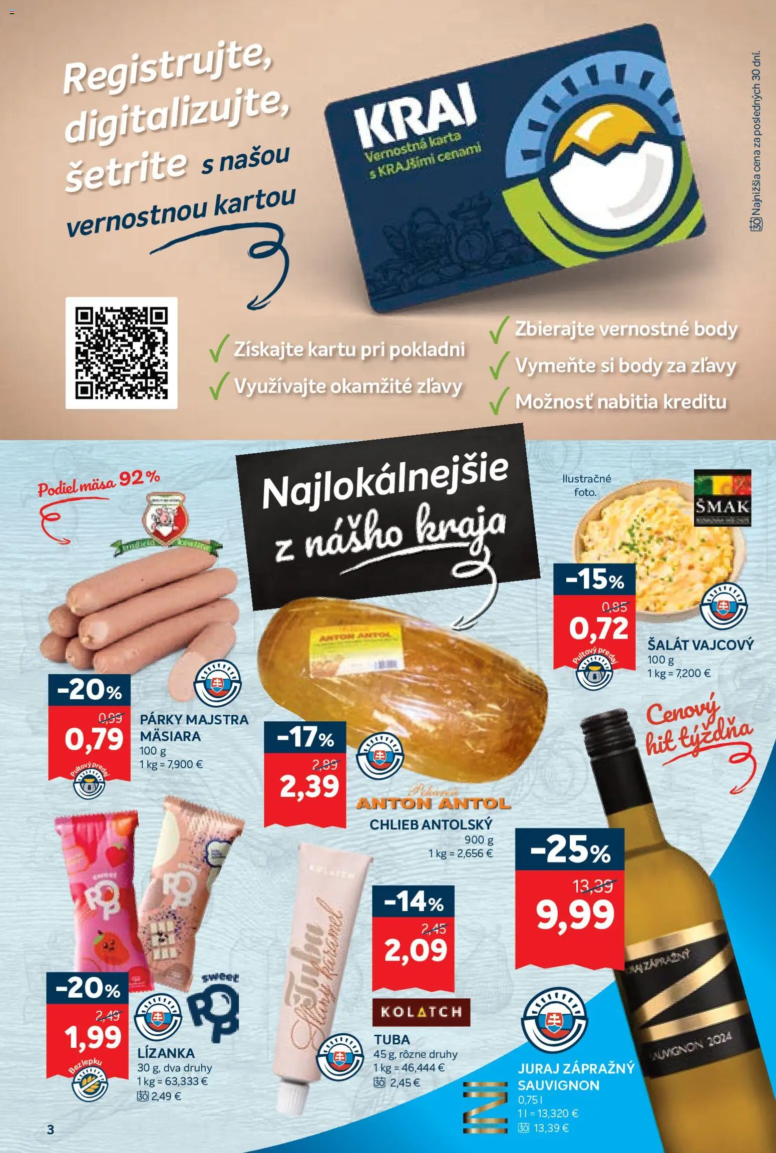 Nové Kraj akcie – leták je platný od 29.10.2026 | Strana: 5 | Produkty: Chlieb, Šalát, Párky