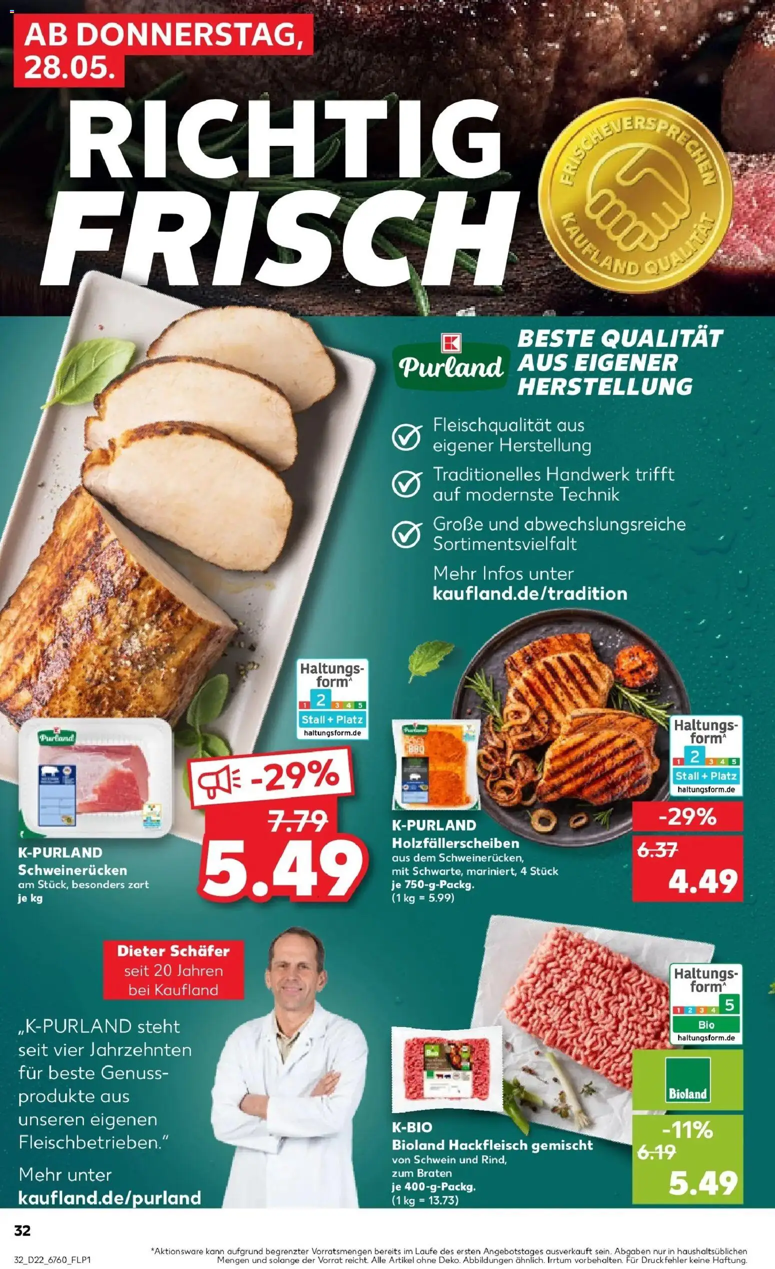 Kaufland Prospekt Naila – gültig ab 28.05.2026 | Seite: 32 | Produkte: Schweinerucken, Hackfleisch