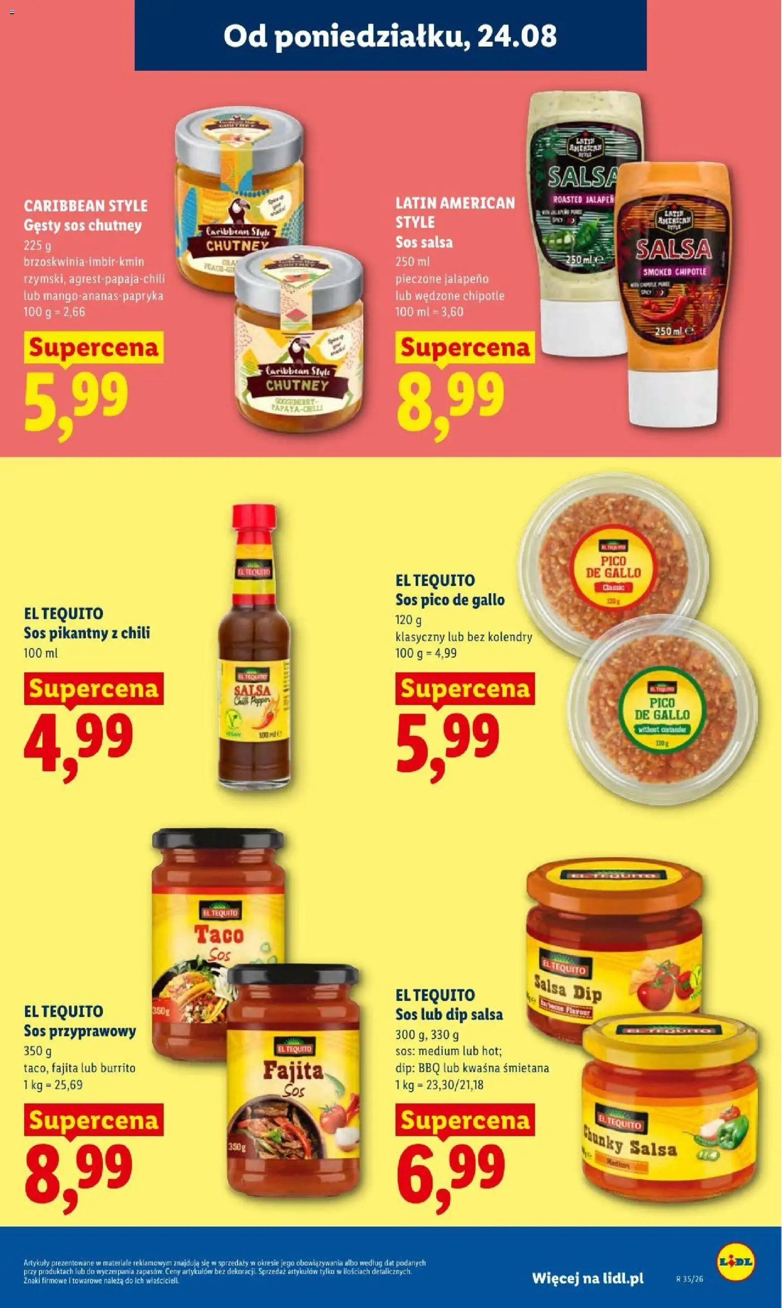 Lidl gazetka od 24.08.2026 | Strona: 61 | Produkty: Brzoskwinia, Kwaśna śmietana, Sos salsa, Jalapeno