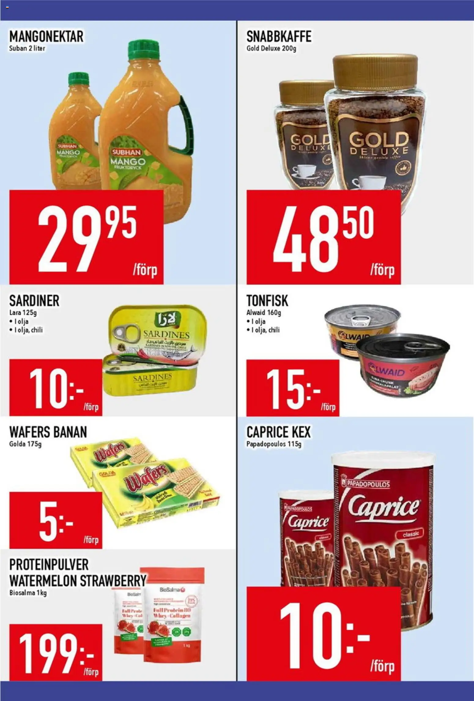 Matdax reklamblad aktuell från 11.05.2026 | Sida: 13 | Produkter: Proteinpulver, Olja, Chili, Tonfisk