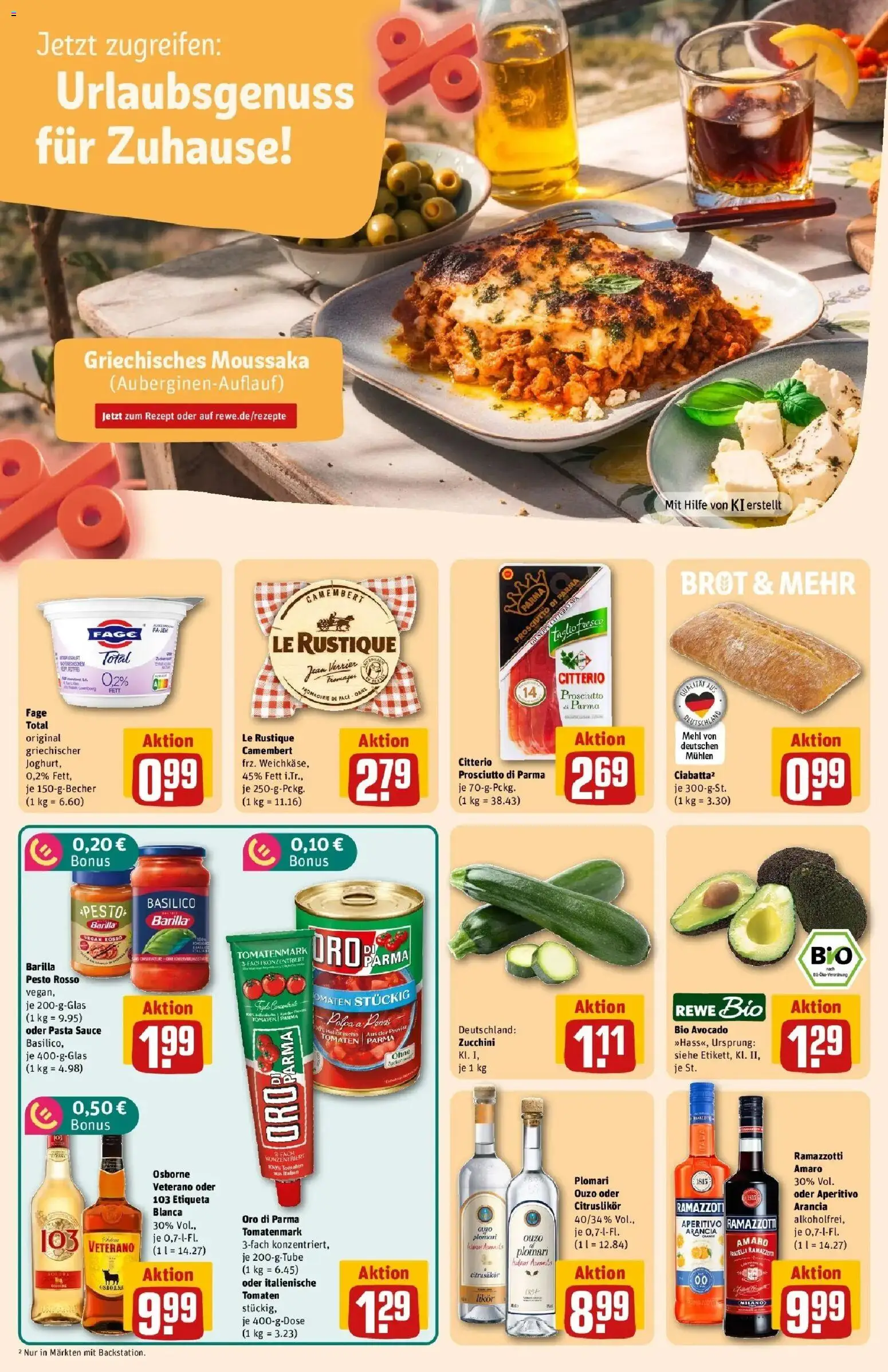 REWE Prospekt ab 31.08.2026 zum Blättern » Angebote | Seite: 22 | Produkte: Tomaten, Camembert, Brot, Zucchini
