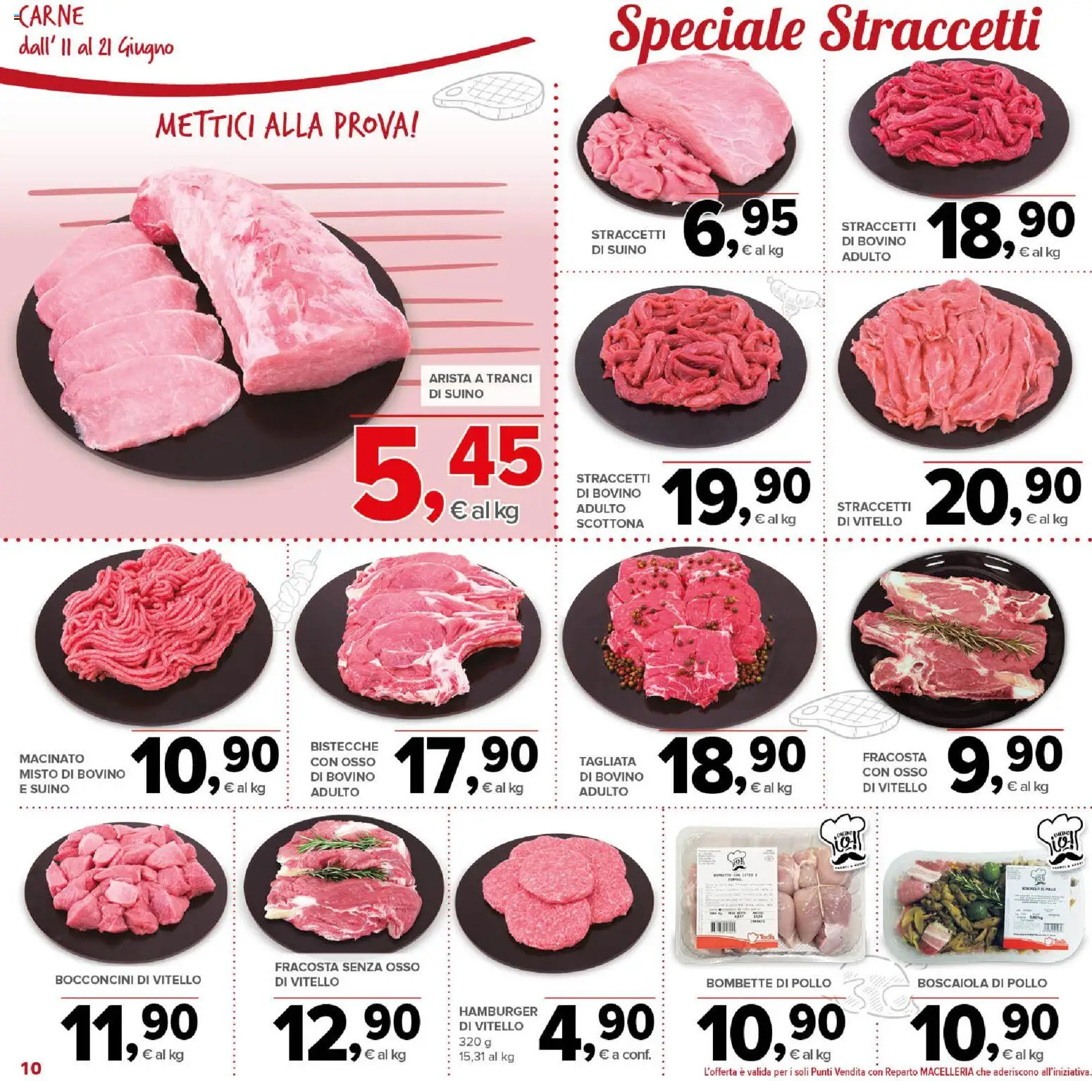 Volantino Todis del 11.06.2026 | Pagina: 10 | Prodotti: Bovino, Vitello, Hamburger, Macinato