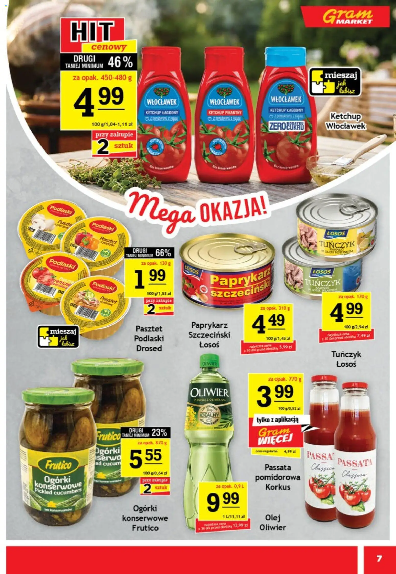 Gram Market gazetka od 12.08.2026 | Strona: 7 | Produkty: Paprykarz, Tuńczyk, Olej, Passata