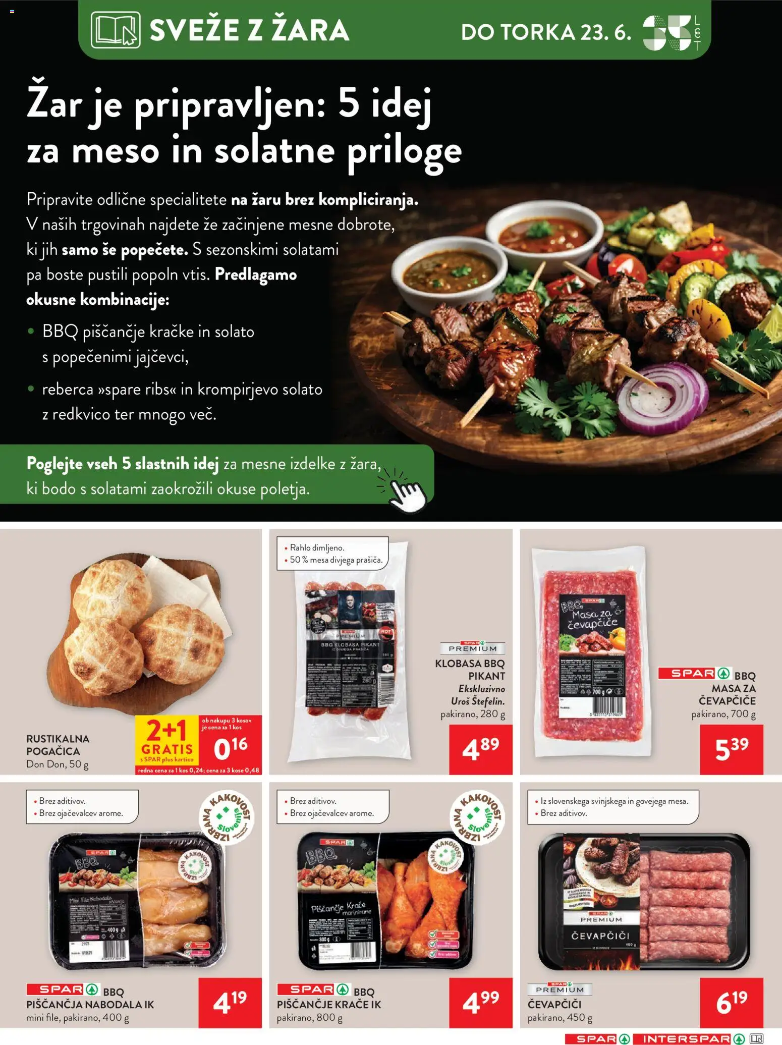 Novi Spar katalog ponudbe – veljaven od 17.06.2026 | Stran: 13 | Izdelki: Čevapčiči, Zar, Kos, Nabodala