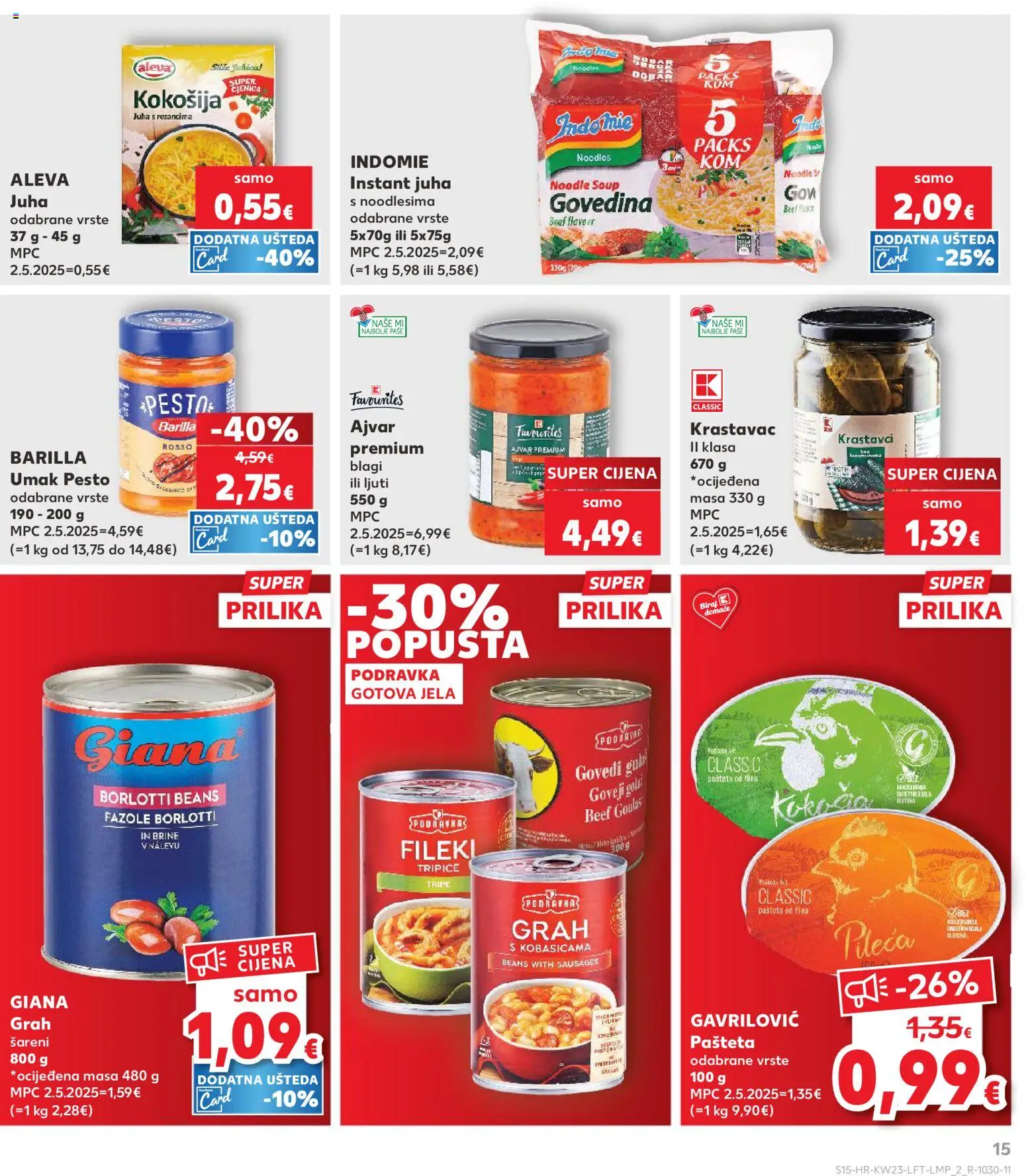 Kaufland katalog | vrijedi od 03.06.2026 | Stranica: 15 | Proizvodi: Podravka, Govedina, Umak, Barilla