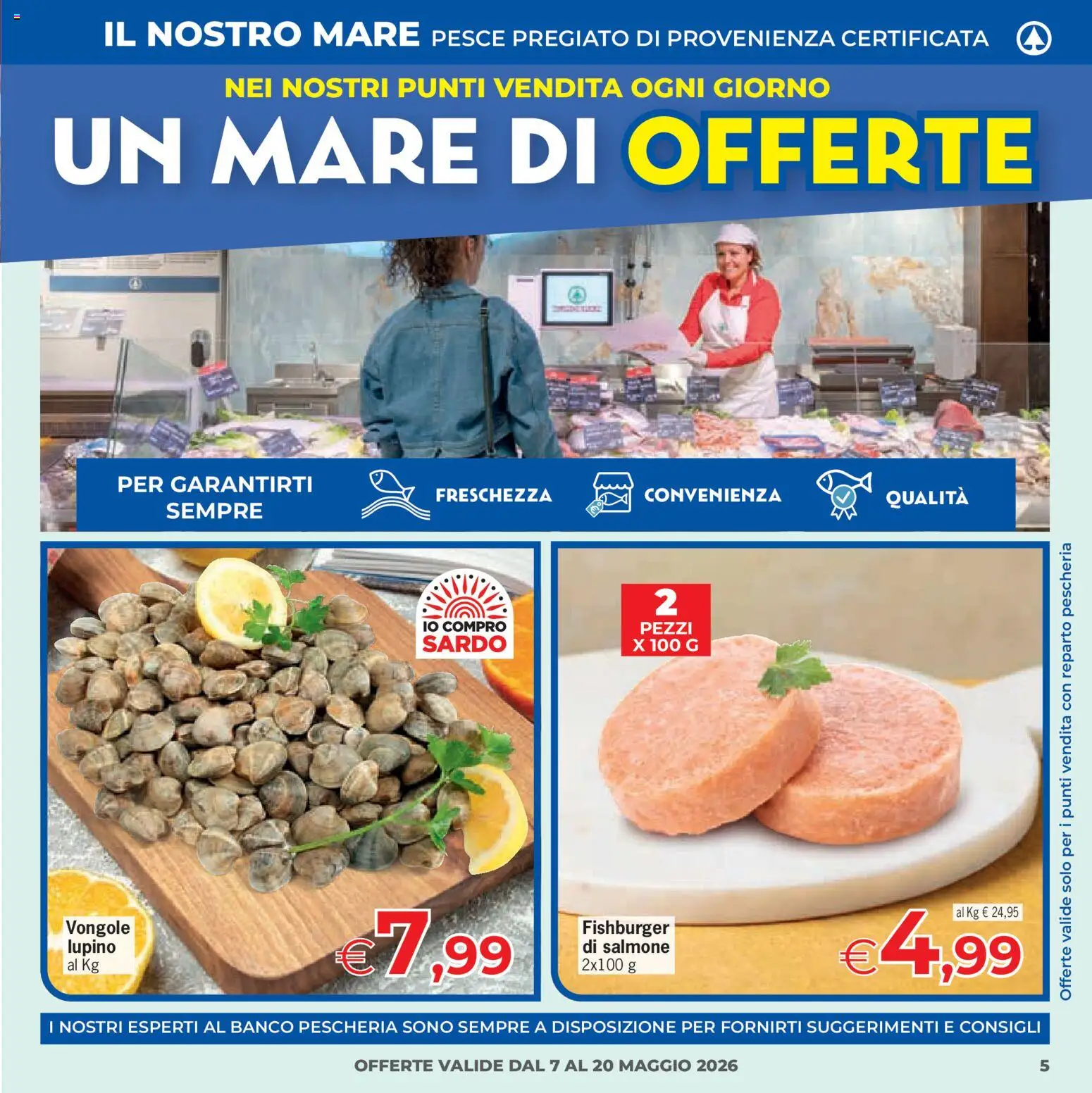 Volantino Eurospar del 07.05.2026 | Pagina: 5 | Prodotti: Salmone, Pesce, Vongole