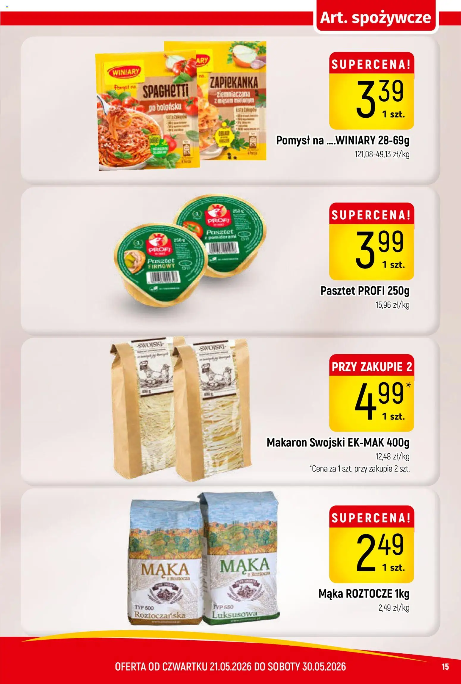 Piotruś Pan gazetka od 21.05.2026 | Strona: 15 | Produkty: Zapiekanka, Makaron