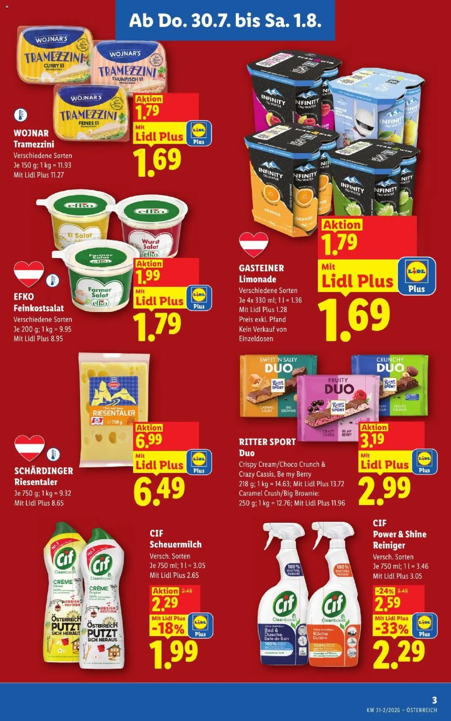 Lidl - Flugblatt gültig ab 30.07.2026 | Seite: 3 | Produkte: Salat, Bad, Dusche, Creme