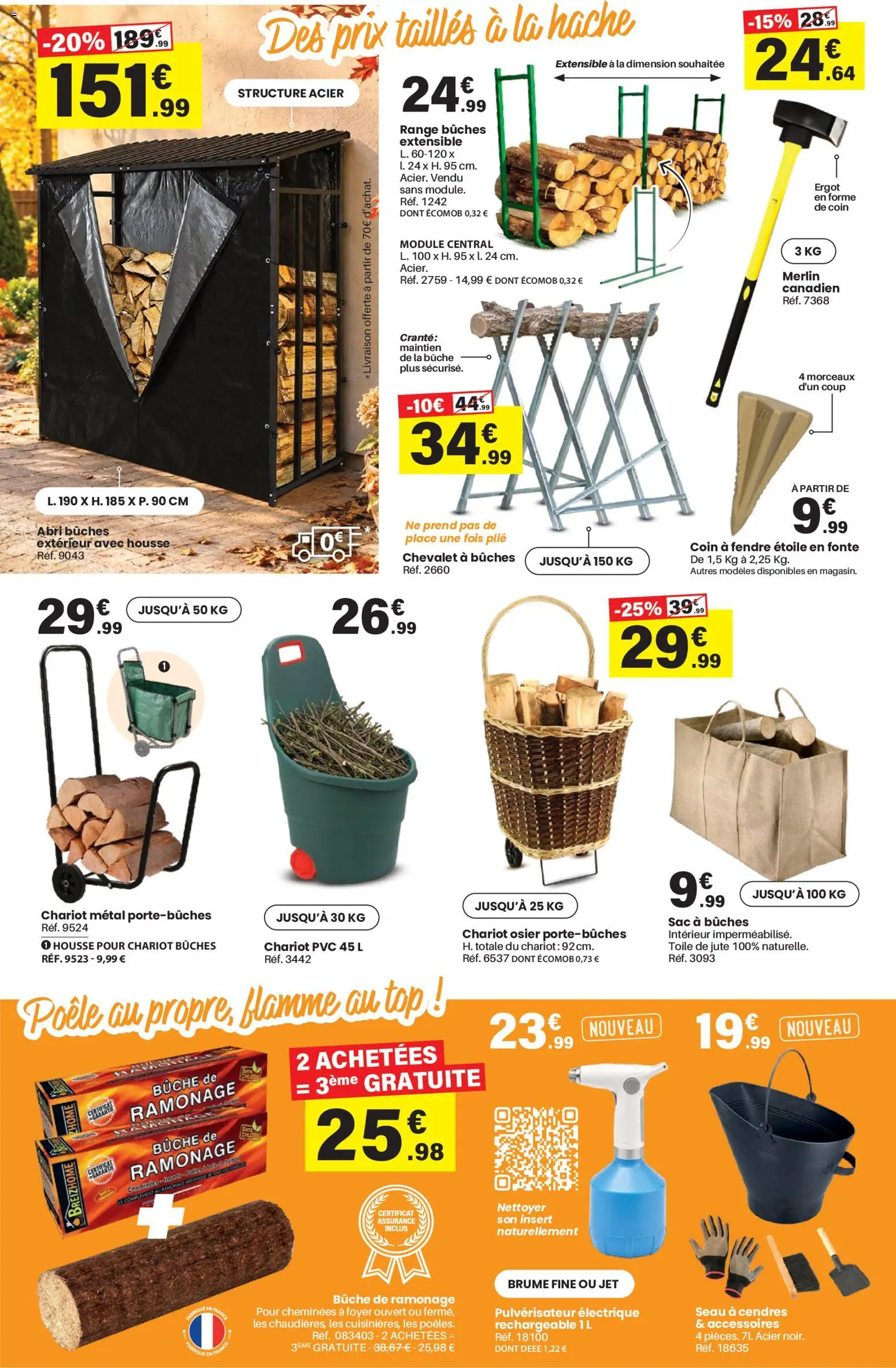 {H1} | Page: 2 | Produits: Pulvérisateur électrique, Sac à bûches, Chevalet, Chariot