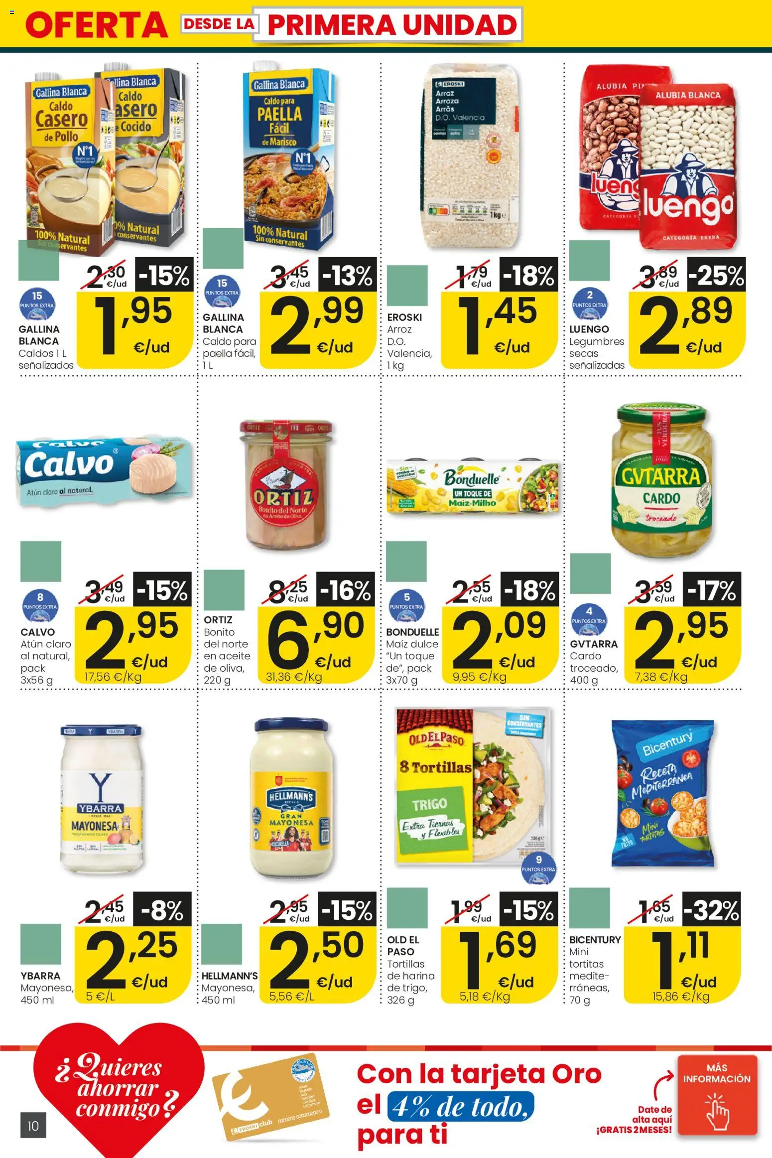 Eroski folleto │ válido desde el 27/08/2026 | Página: 10 | Productos: Atún, Harina, Legumbres, Pollo