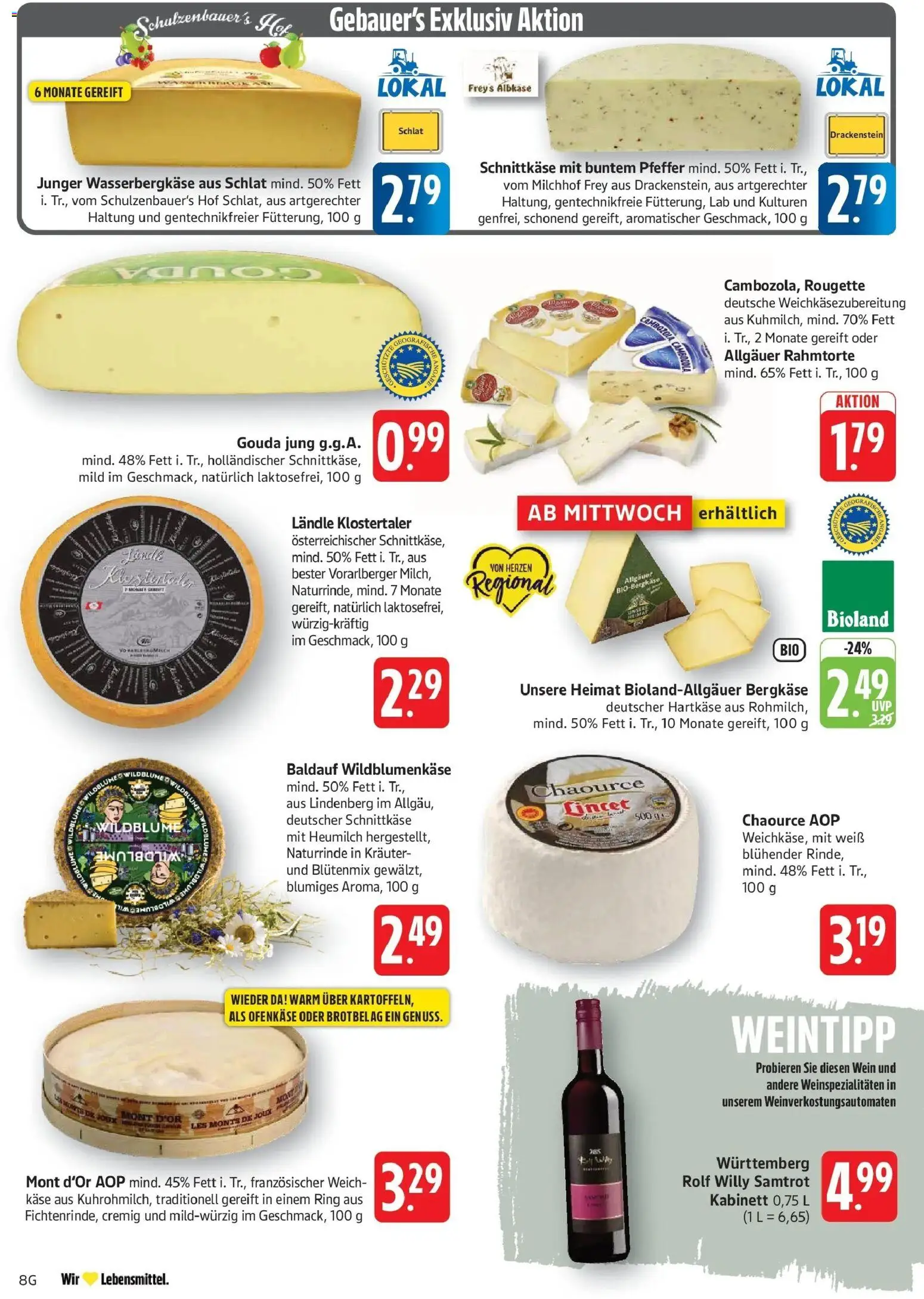 Edeka Prospekt Eislingen (ab 28.09.2026) » Angebote Online | Seite: 8 | Produkte: Käse, Gouda, Pfeffer, Wein