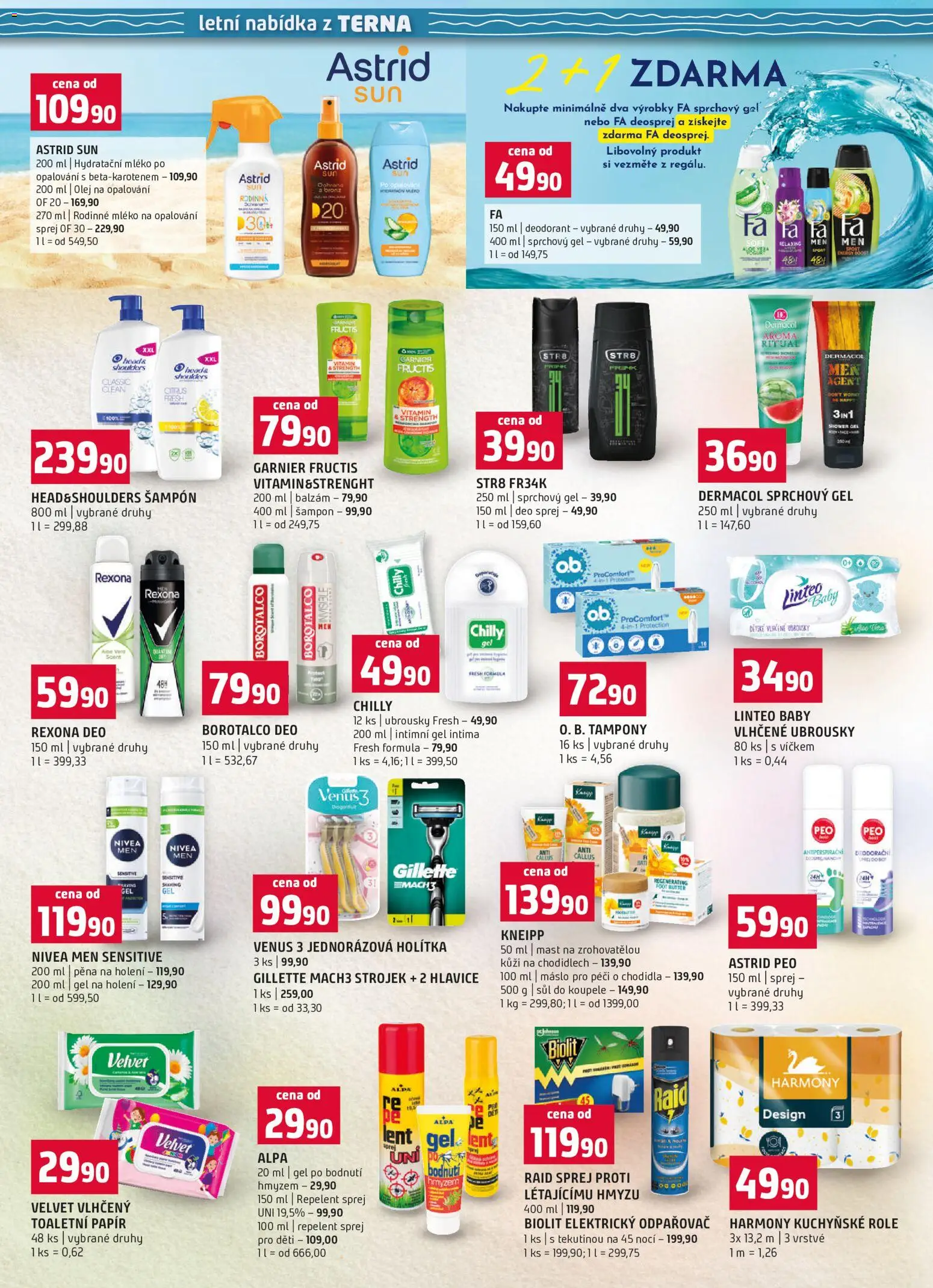 Terno leták - Letní speciál od 30.06.2026 | Strana: 10 | Produkty: Deodorant, Gel na holení, Raid, Gillette Mach3