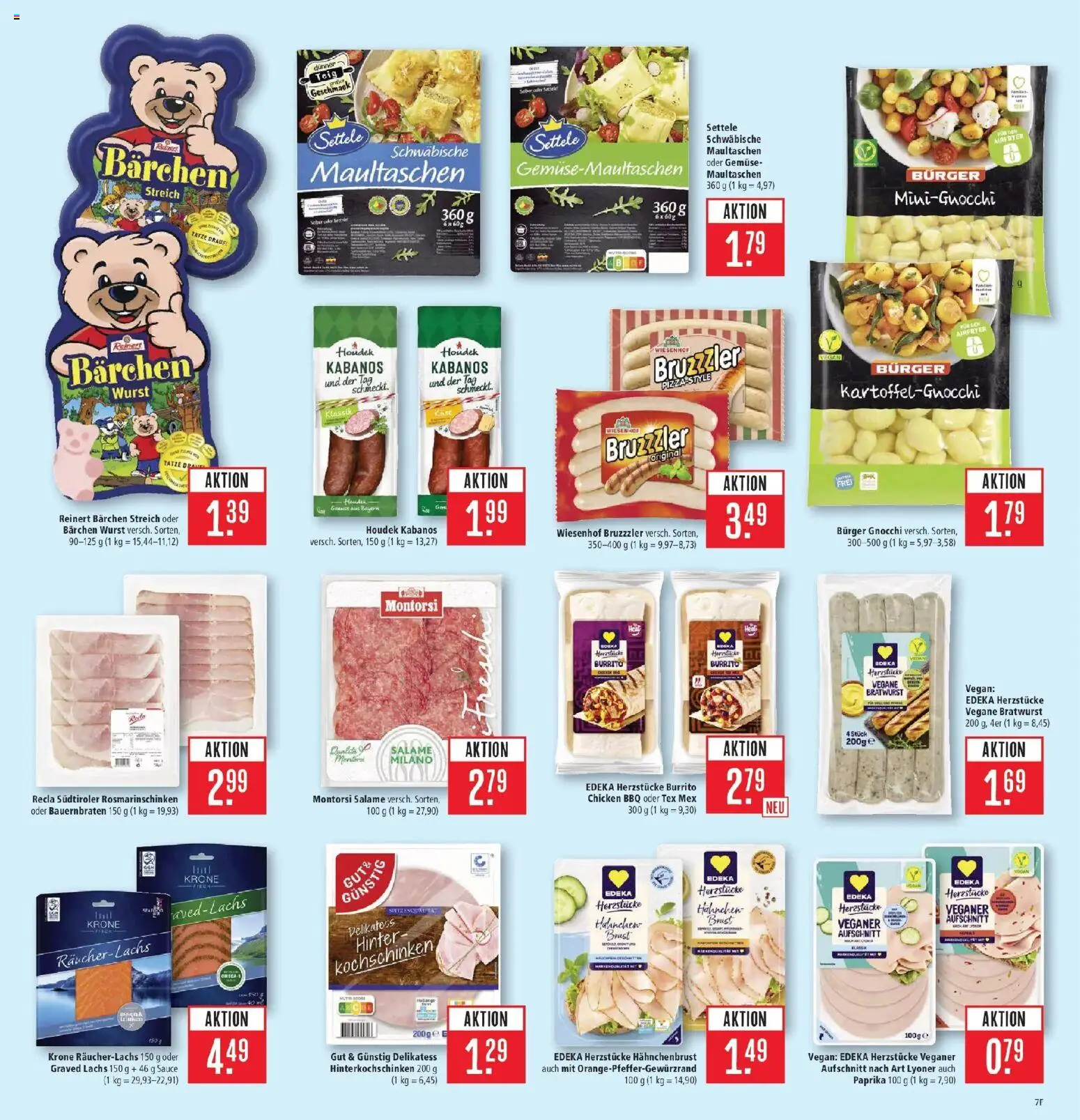 Marktkauf Prospekt Schorndorf (ab 17.08.2026) » Angebote online | Seite: 7 | Produkte: Gnocchi, Burger, Wurst, Pizza