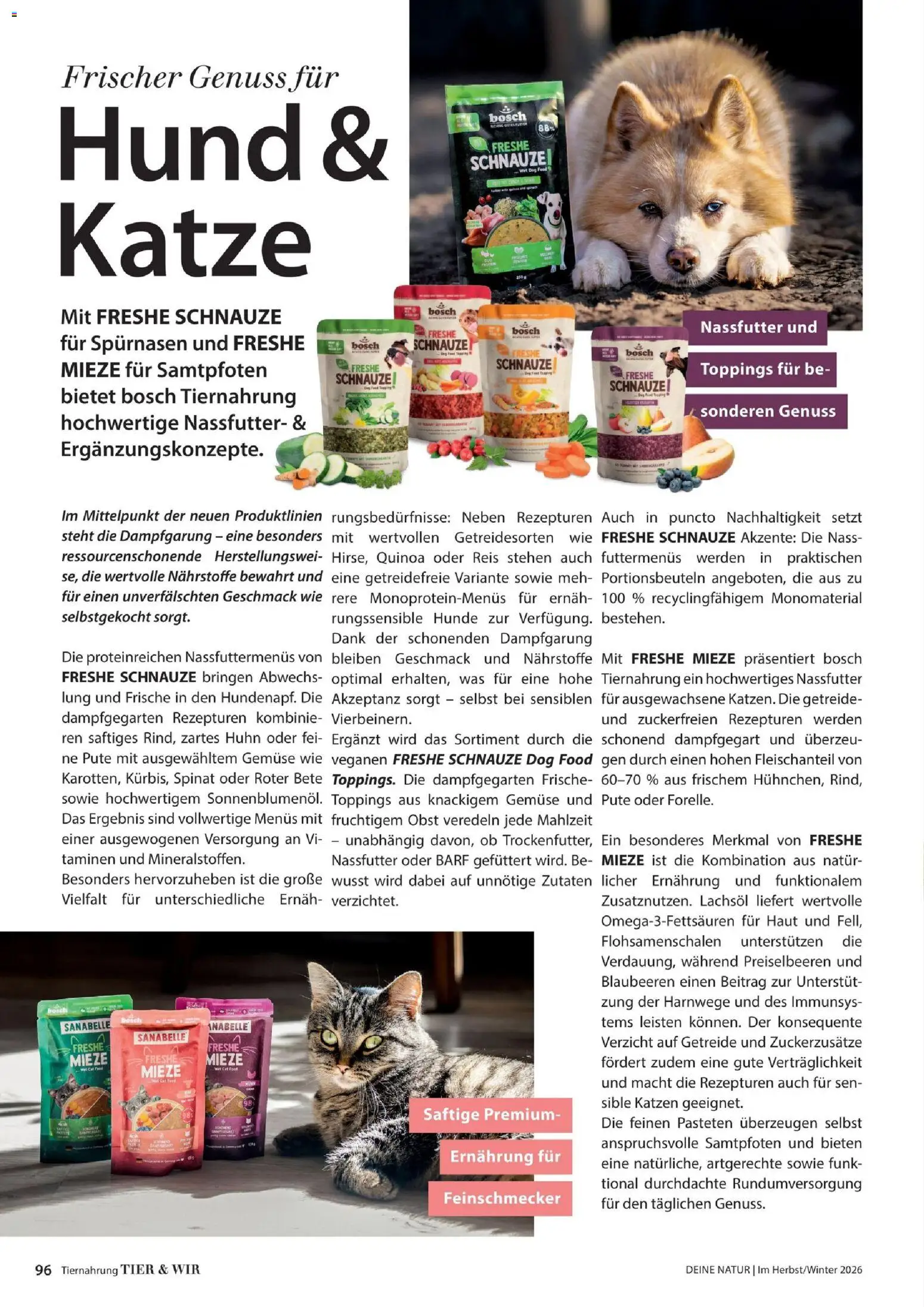 Dehner Magazine HERBST/WINTER 2026 gültig ab 09.10.2026 | Seite: 96 | Produkte: Getreide, Gemüse, Blaubeeren, Zutaten