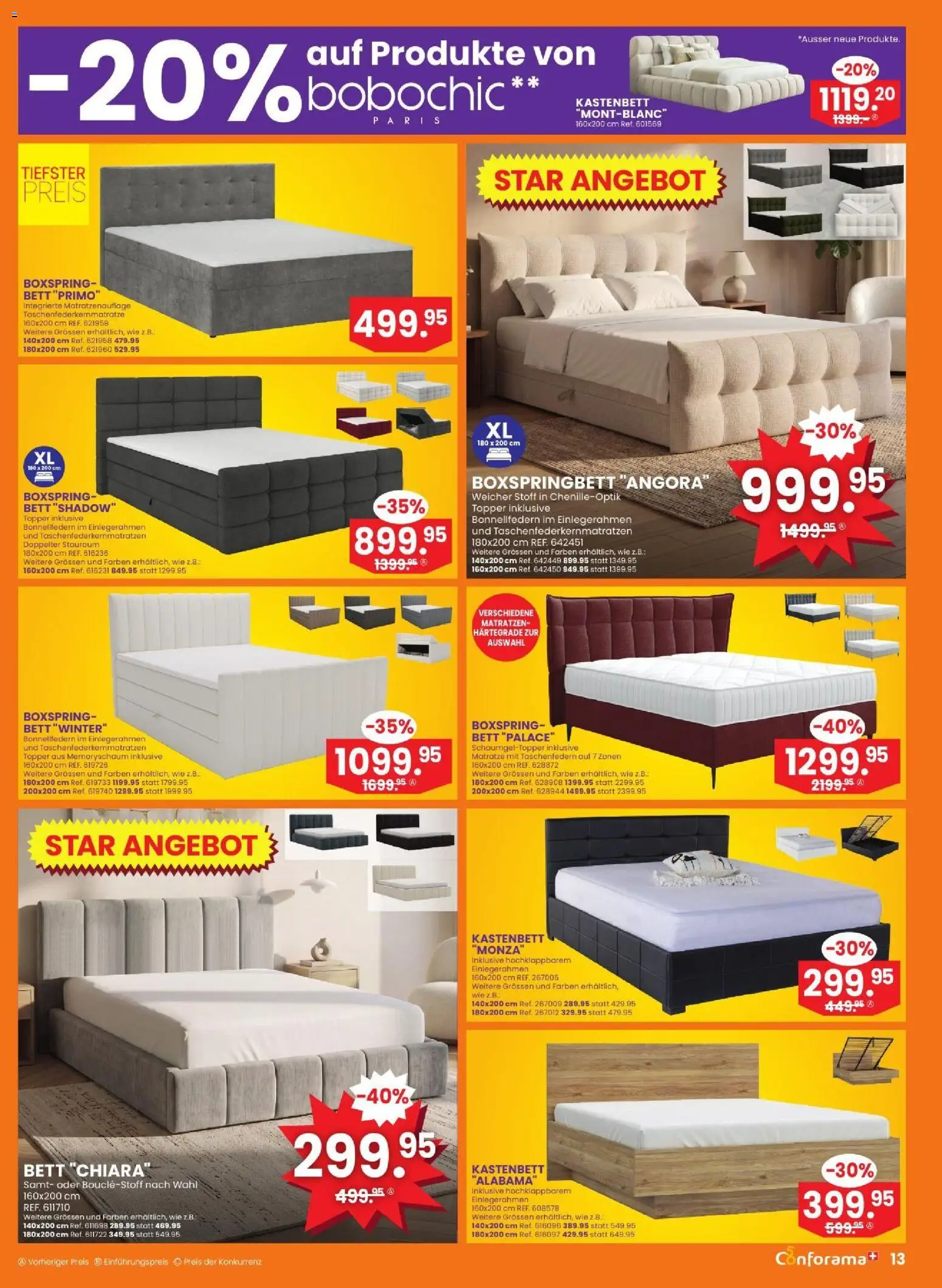 Conforama aktionen – gültig ab 28.10.2026 | Seite: 13 | Produkte: Matratze, Topper, Bett, Boxspringbett