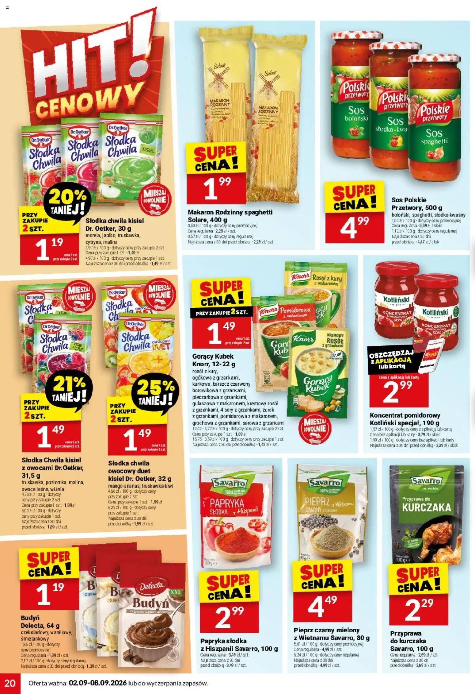 Twój Market gazetka od 02.09.2026 | Strona: 20 | Produkty: Spaghetti, Przetwory, Zurek, Pieprz