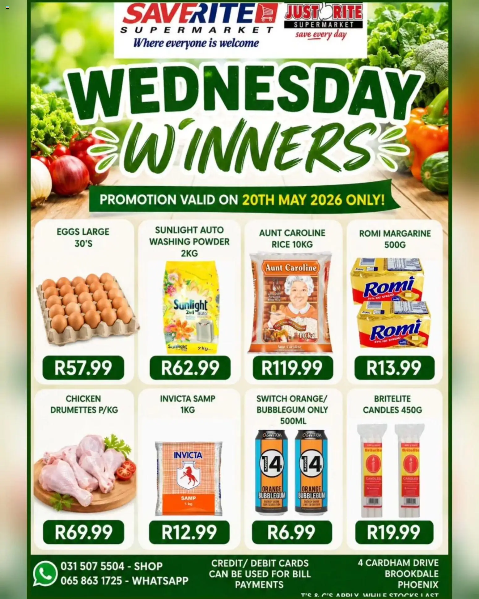 New Saverite catalogue – valid from 20.05.2026 | Page: 1 | Products: Eggs, Margarine, Powder, Rice