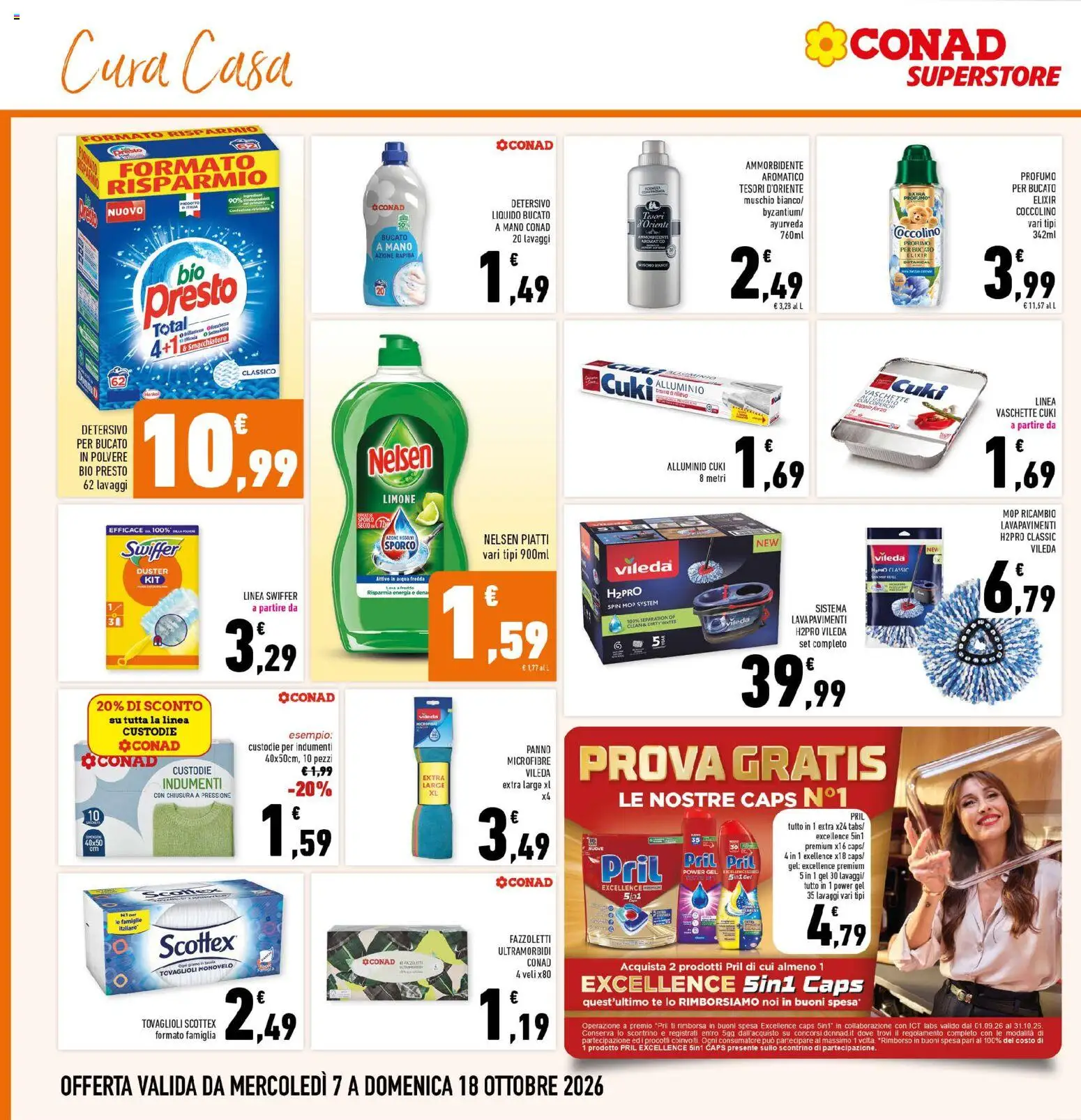 Volantino Conad del 07/10/2026 | Pagina: 26 | Prodotti: Ammorbidente, Tè, Piatti, Profumo