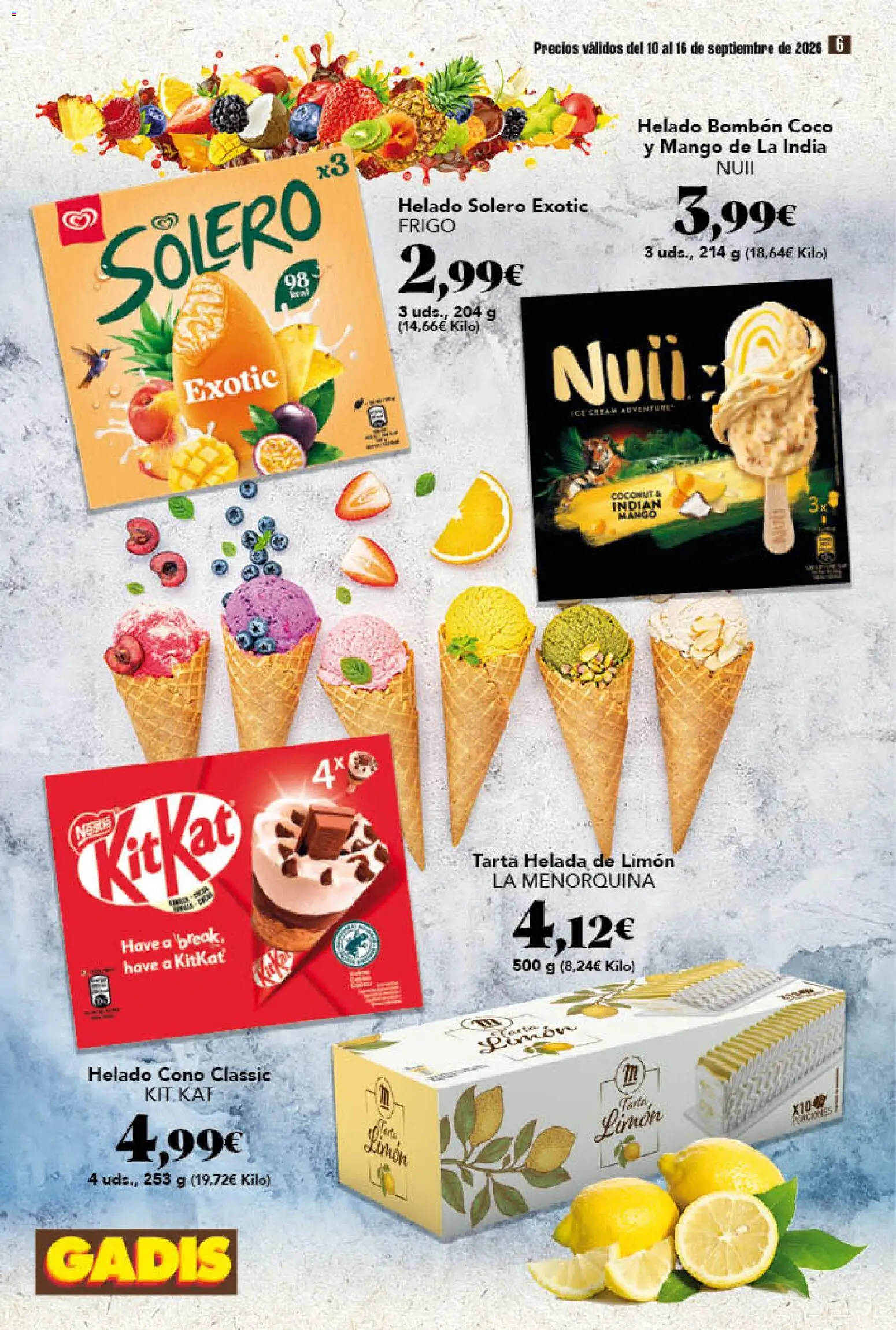 Gadis folleto │ válido desde el 10/09/2026 | Página: 6 | Productos: Tarta, Limón, Tarta helada, Mango