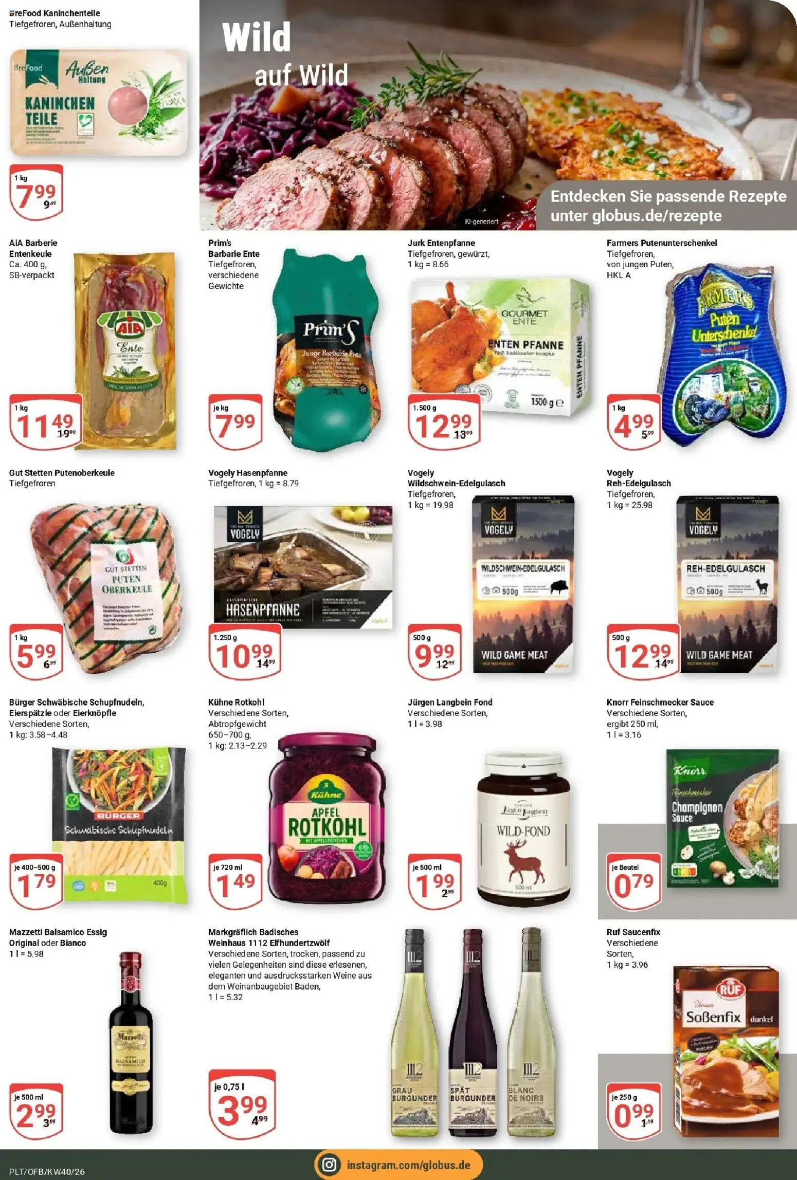 Globus Prospekt Plattling (ab 28.09.2026) » Angebote online | Seite: 14 | Produkte: Balsamico, Essig, Knorr, Ente