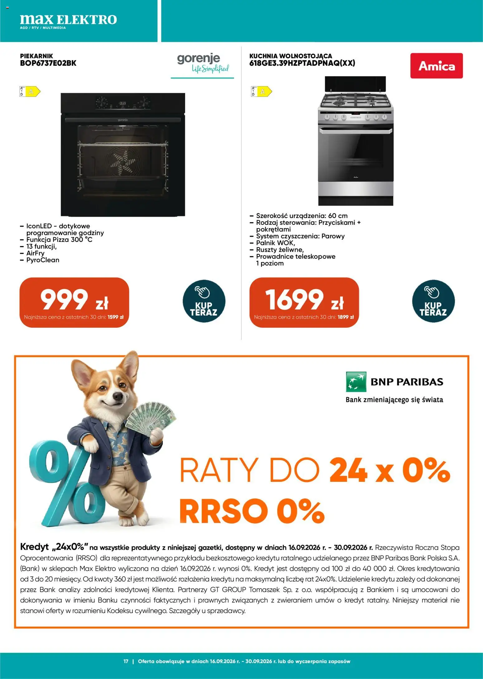 Max elektro gazetka od 16.09.2026 | Strona: 17 | Produkty: Piekarnik, Pizza