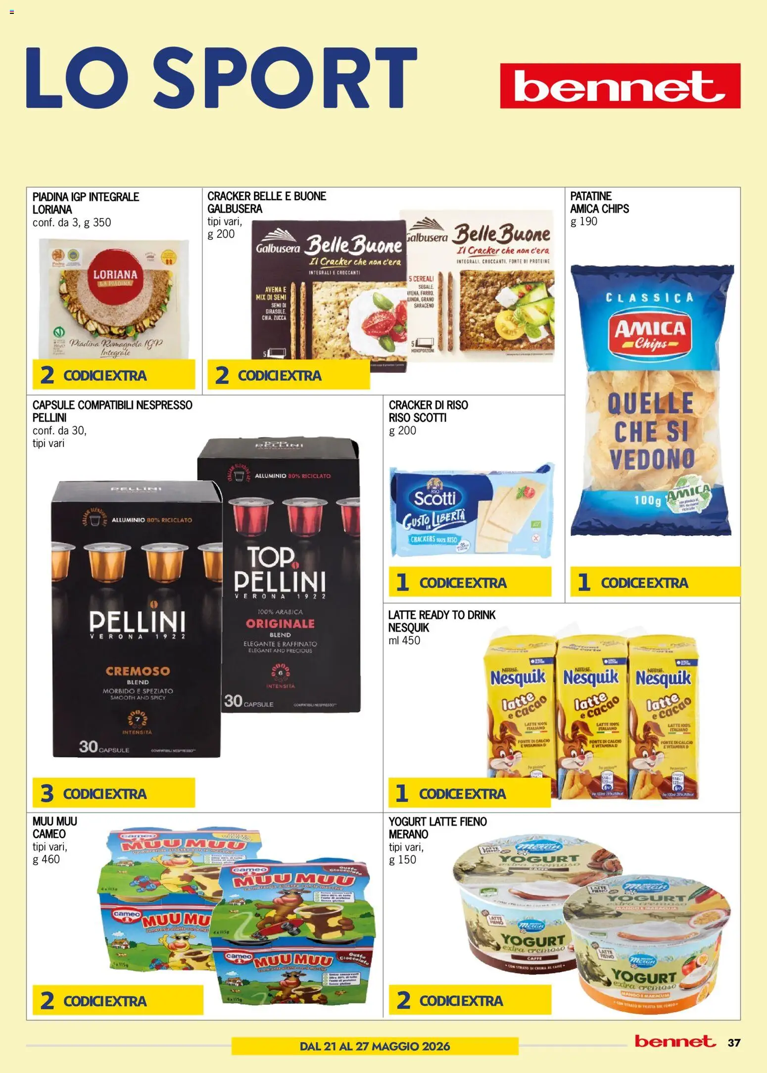 Volantino bennet del 21.05.2026 | Pagina: 37 | Prodotti: Yogurt, Cereali, Zucca, Piadina