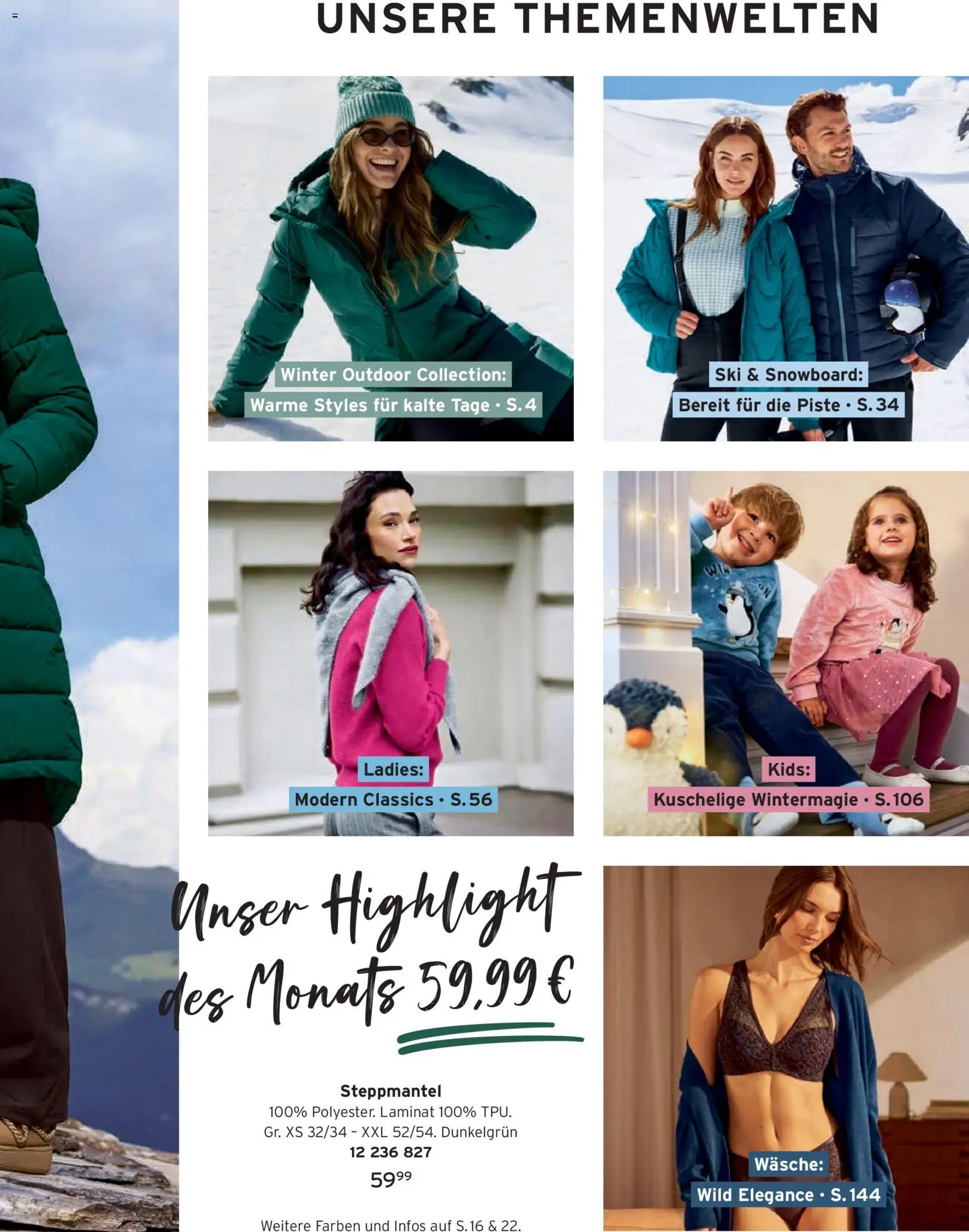 Angebote Tchibo – gültig ab 01.11.2026 | Seite: 3 | Produkte: Steppmantel, Ski, Snowboard