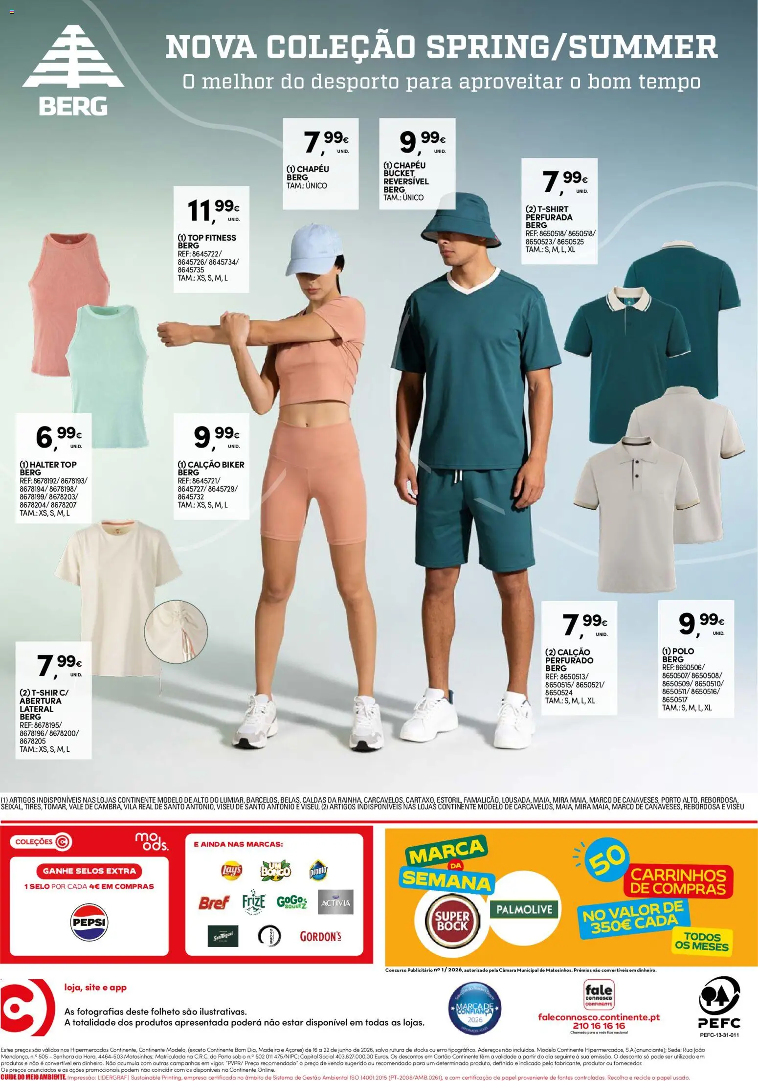 Continente folheto │ válido de 16.06.2026 | Página: 52 | Produtos: Chapéu, Top, Halter, Calção
