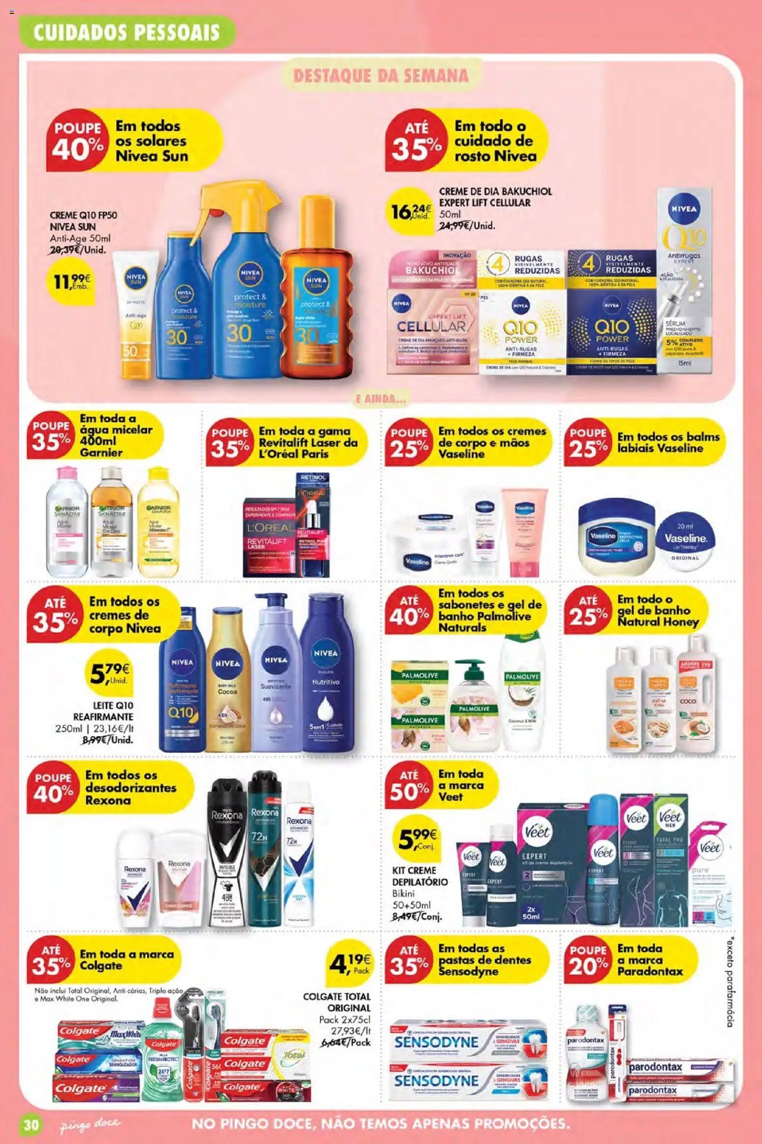 Pingo Doce Poupe Esta Semana Açores │ válido de 04.06.2026 | Página: 30 | Produtos: Agua, Gel de banho, Creme depilatório, Banho