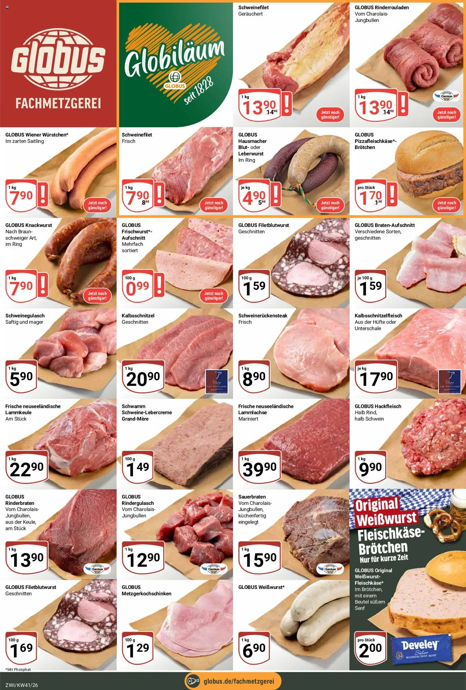 Globus Prospekt Zwickau – gültig ab 05.10.2026 | Seite: 11 | Produkte: Rinderbraten, Rindergulasch, Weißwurst, Hackfleisch