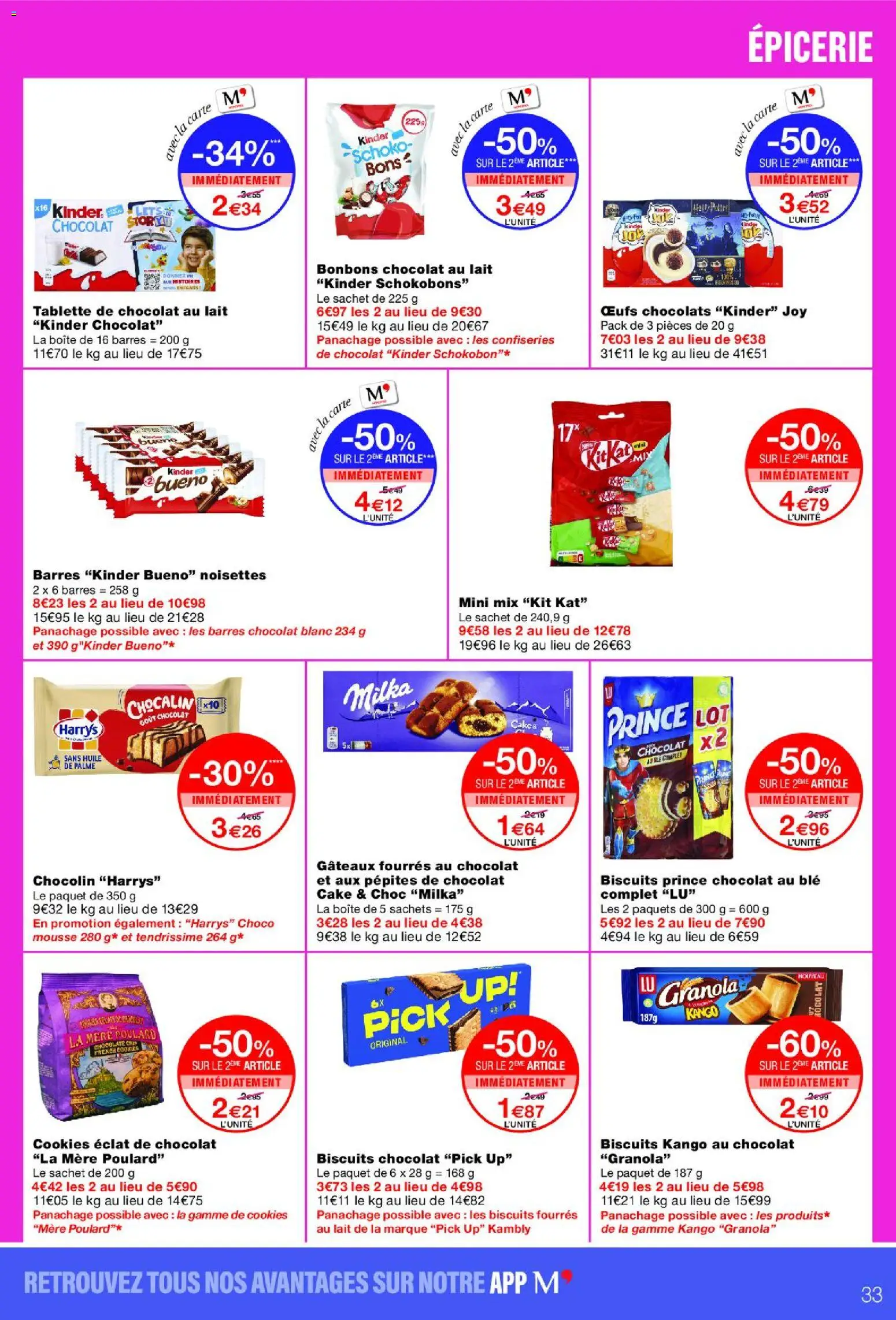 {H1} | Page: 33 | Produits: Noisettes, Œufs, Prince chocolat, Bonbons