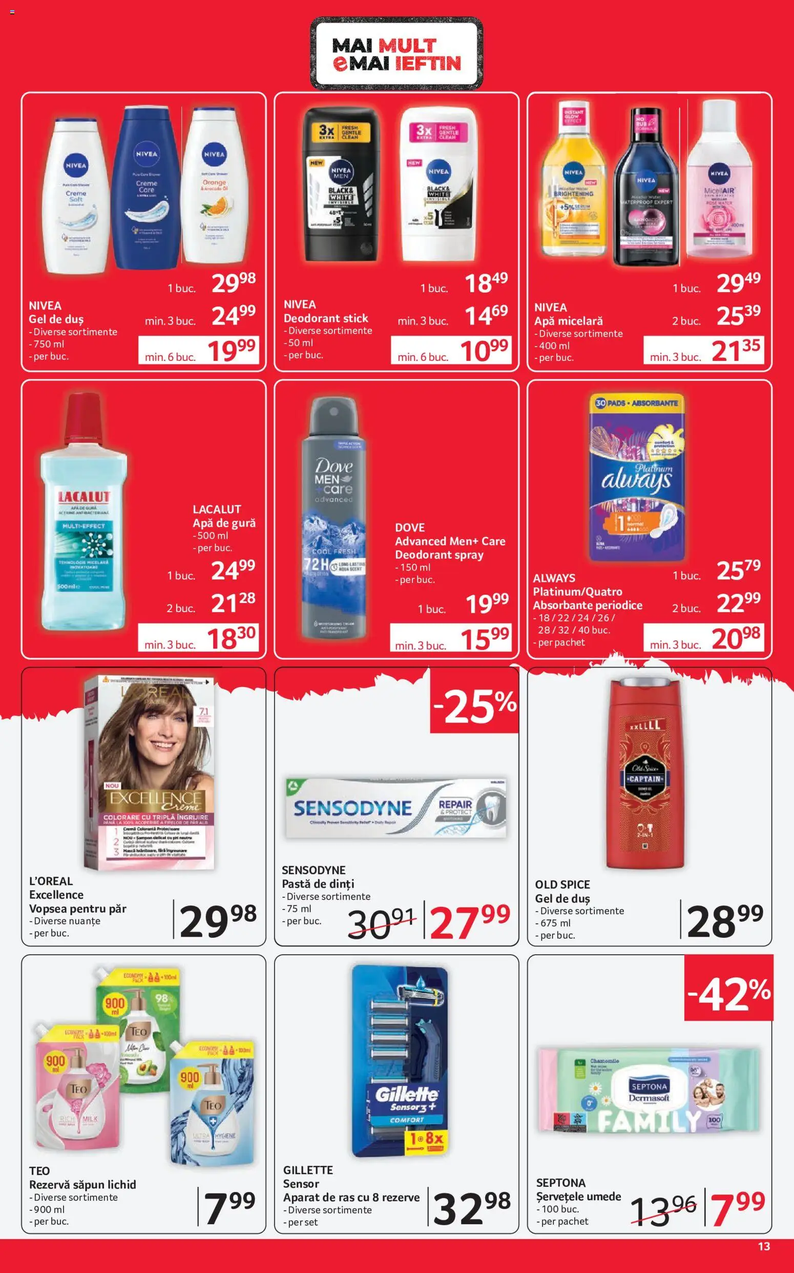 Noul catalog Selgros – valabil de la 15.05.2026 | Pagină: 13 | Produse: Kısırlaştırılmış Kedi Maması, Pomelo, Duș, Gel de duș