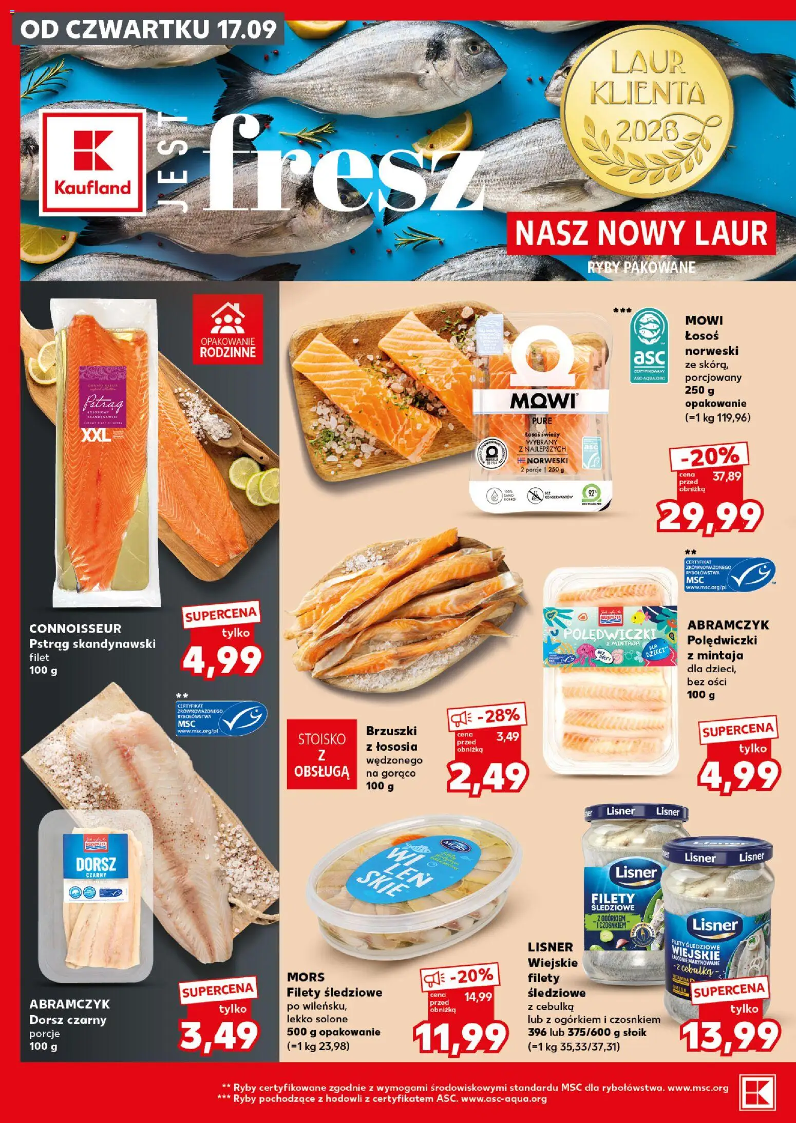 Kaufland Polsko leták - Mocny start od 21.09.2026 | Strana: 14 | Produkty: Ryby, Losos, Filet