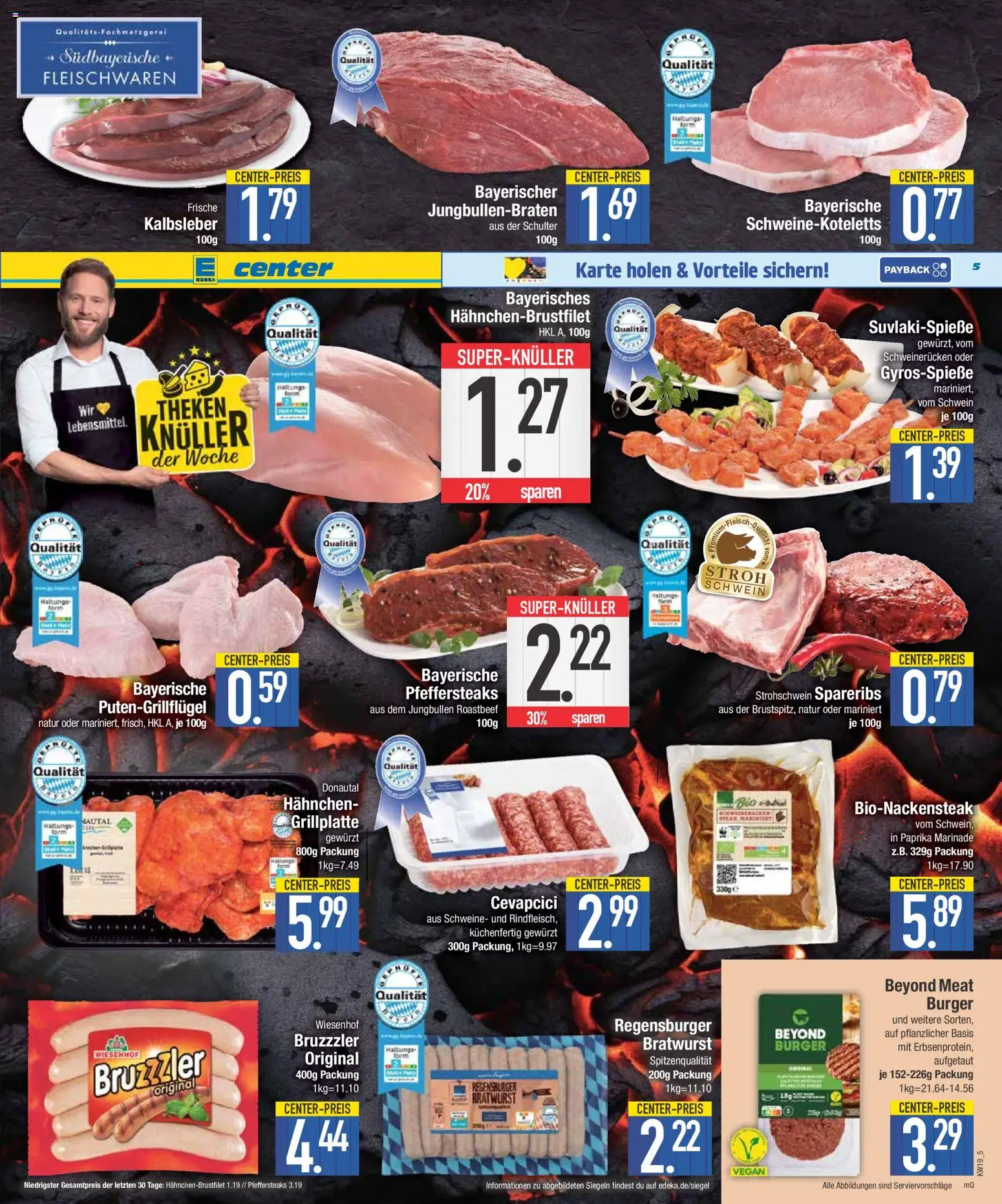 E center Prospekt 	 – gültig ab 04.05.2026 | Seite: 5 | Produkte: Burger, Roastbeef, Kalbsleber, Paprika