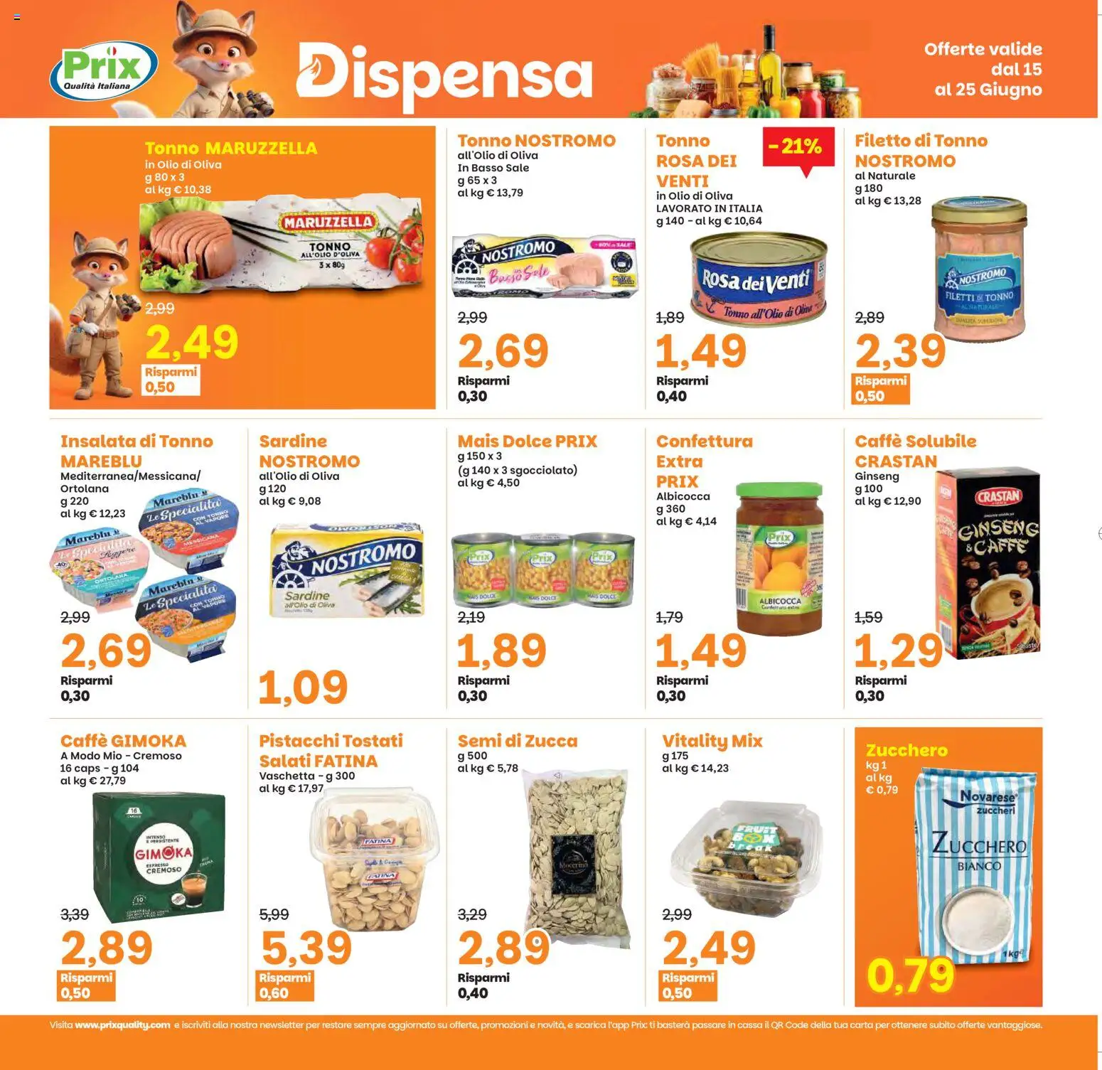 Volantino Prix del 15.06.2026 | Pagina: 12 | Prodotti: Insalata, Zucchero, Sofá, Mais