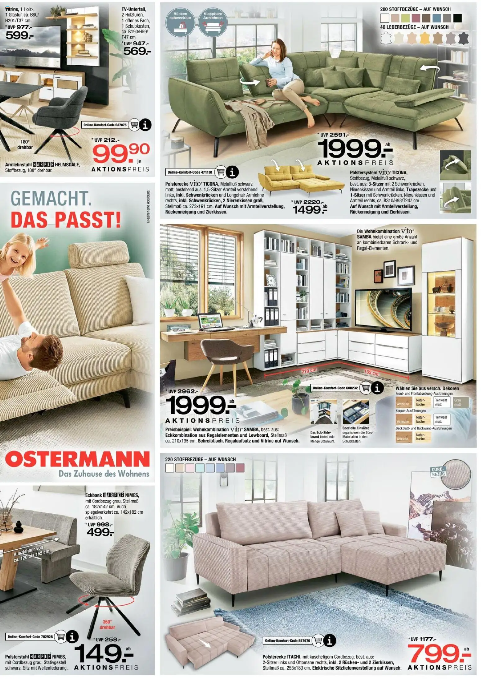 Ostermann Prospekt – gültig ab 24.10.2026 | Seite: 3 | Produkte: Eckbank, Vitrine, Schrank
